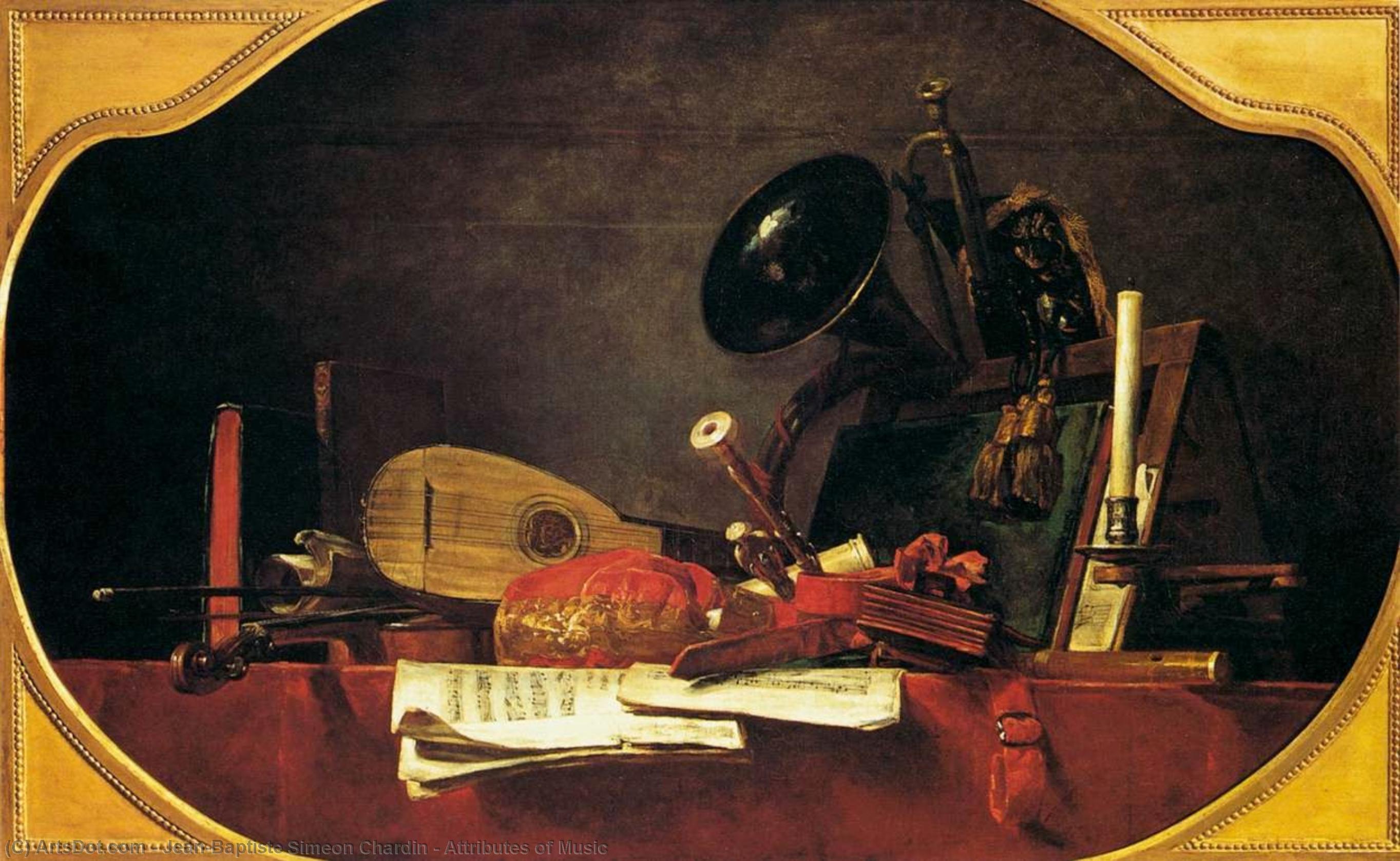 Buy Museum Art Reproductions Attributes of Music, 1765 by Jean-Baptiste Simeon Chardin (1699-1779, France) | ArtsDot.com