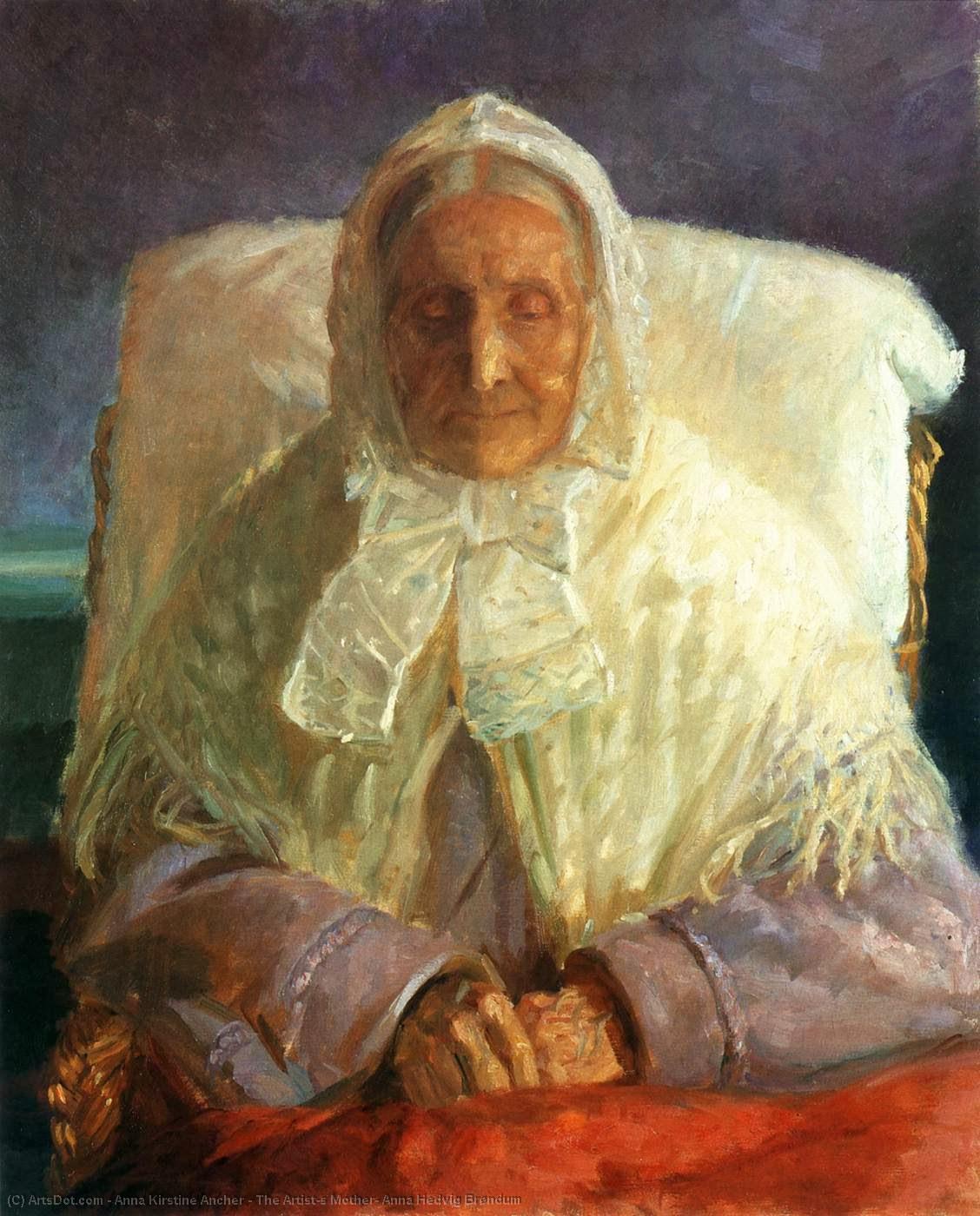 Order Art Reproductions The Artist`s Mother, Anna Hedvig Brøndum, 1913 by Anna Kirstine Ancher (1859-1935, Denmark) | ArtsDot.com