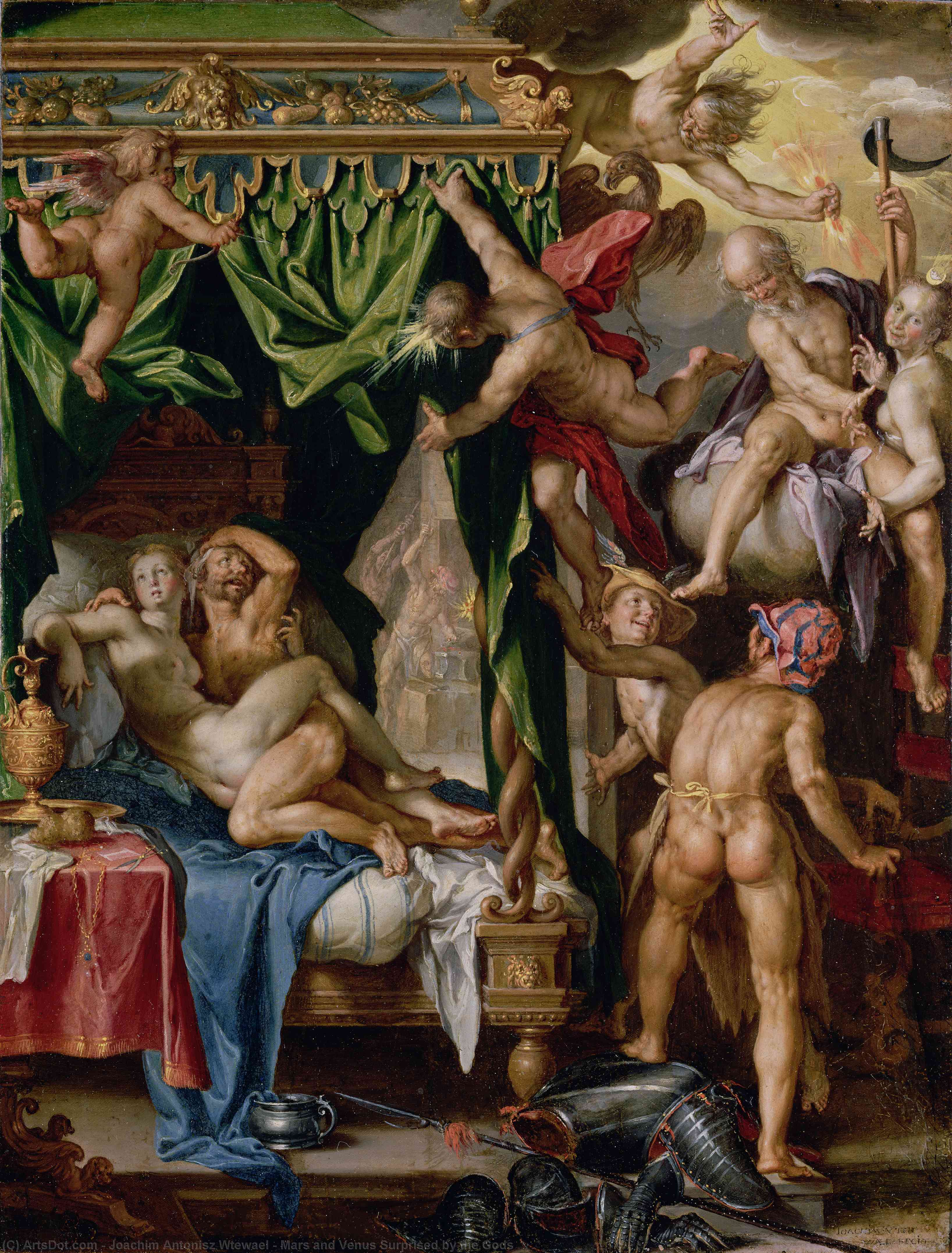 Buy Museum Art Reproductions Mars and Venus Surprised by the Gods, 1610 by Joachim Antonisz Wtewael | ArtsDot.com