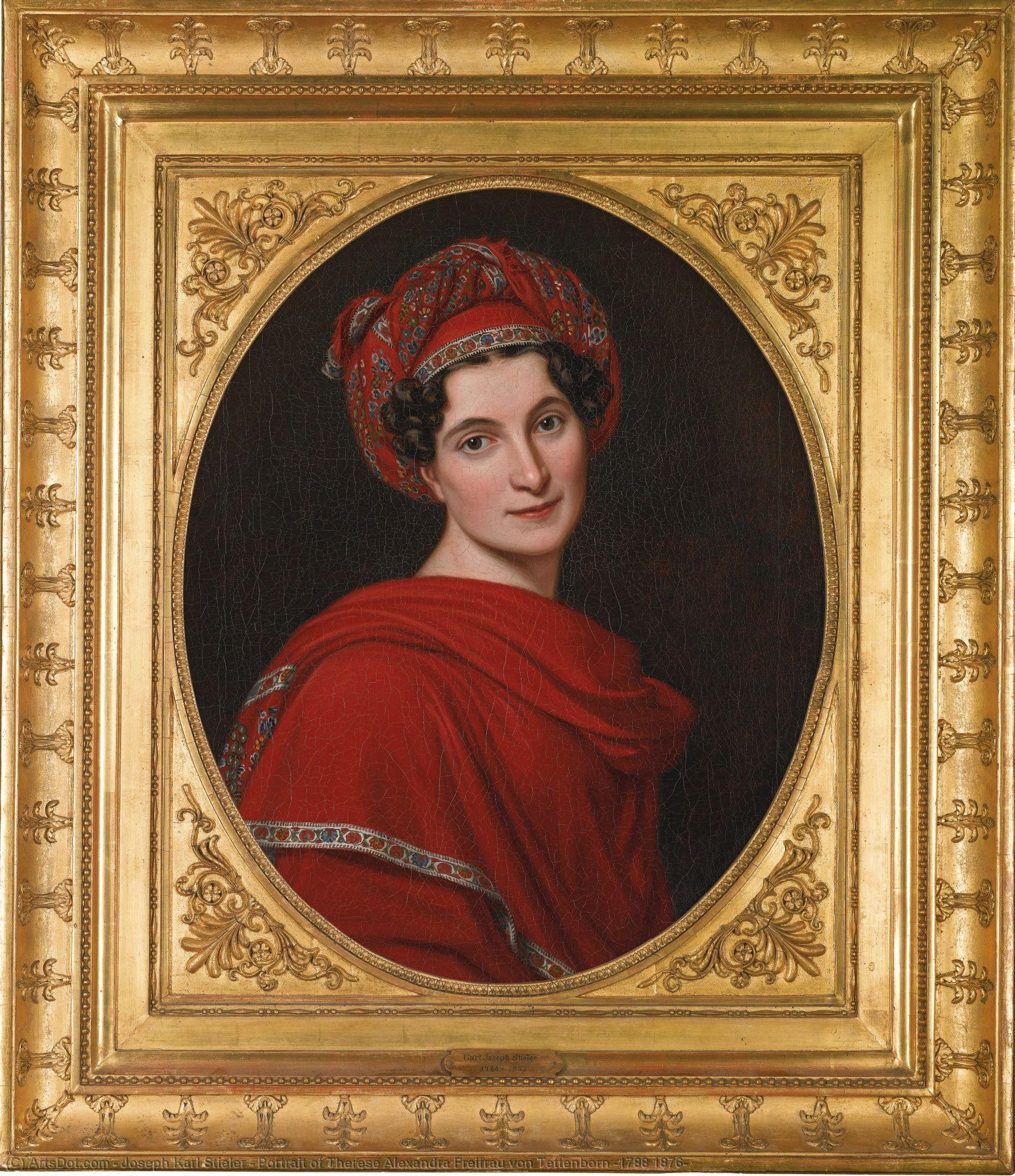 Order Oil Painting Replica Portrait of Therese Alexandra Freifrau von Tettenborn (1788 1876) by Joseph Karl Stieler (1781-1858) | ArtsDot.com