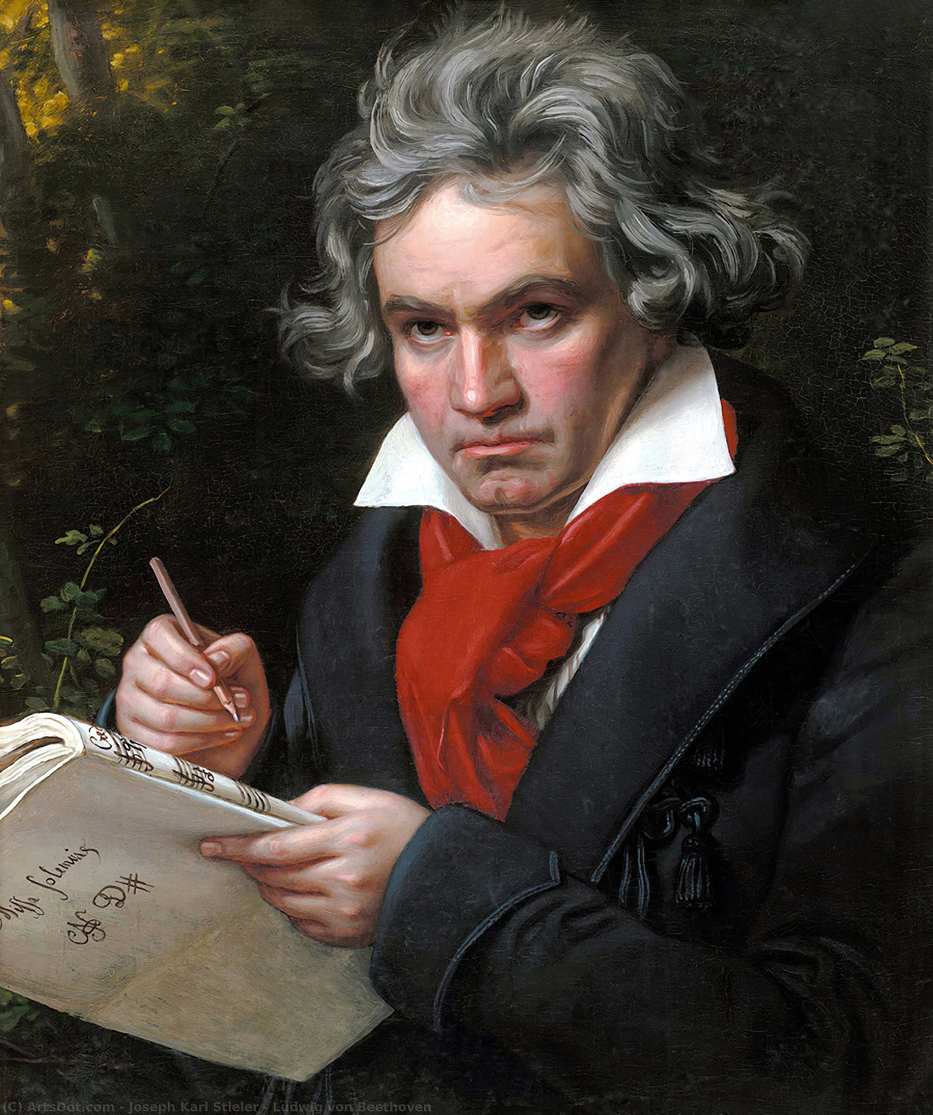 Order Oil Painting Replica Ludwig von Beethoven, 1820 by Joseph Karl Stieler (1781-1858) | ArtsDot.com