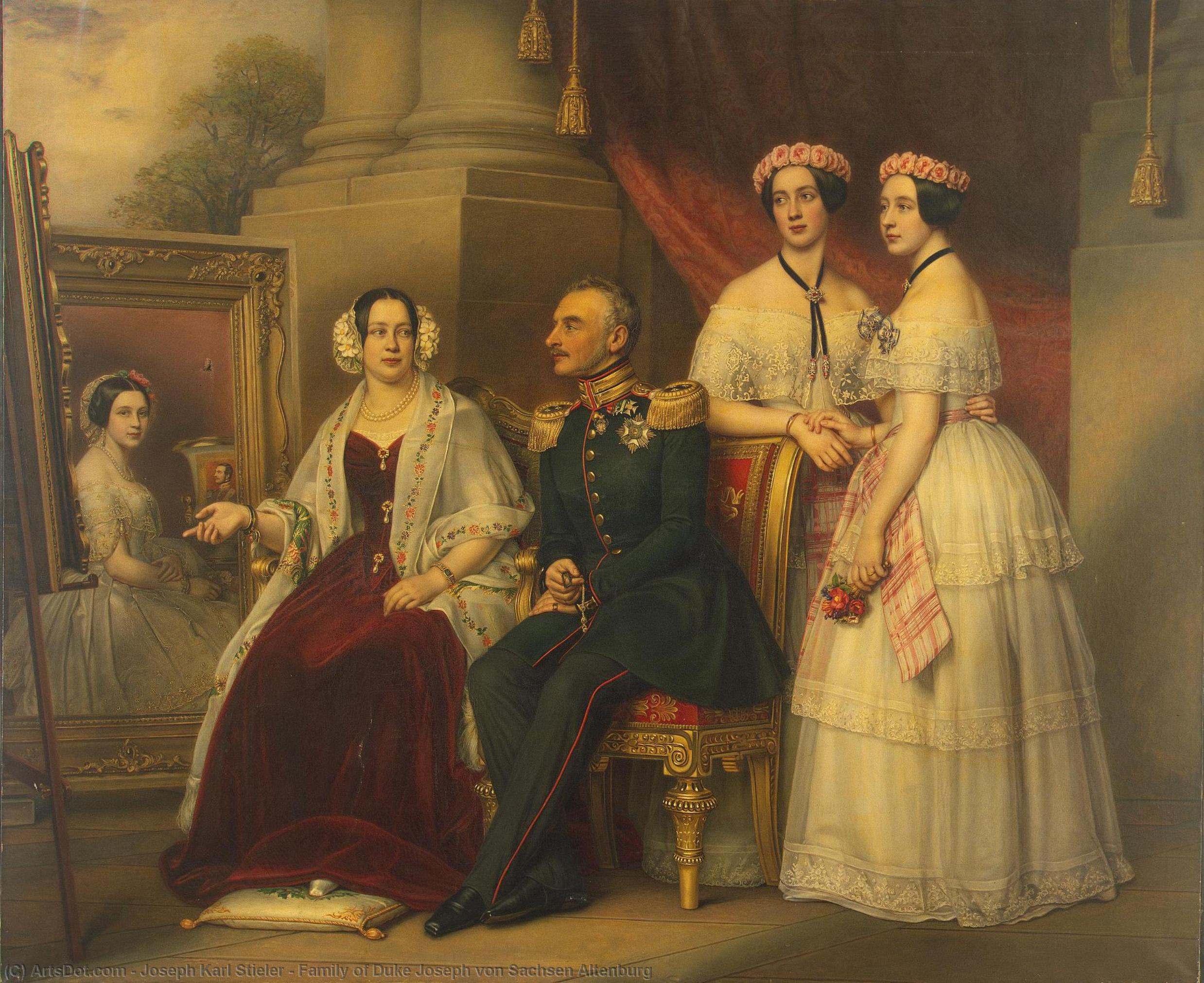 Order Paintings Reproductions Family of Duke Joseph von Sachsen Altenburg, 1848 by Joseph Karl Stieler (1781-1858) | ArtsDot.com