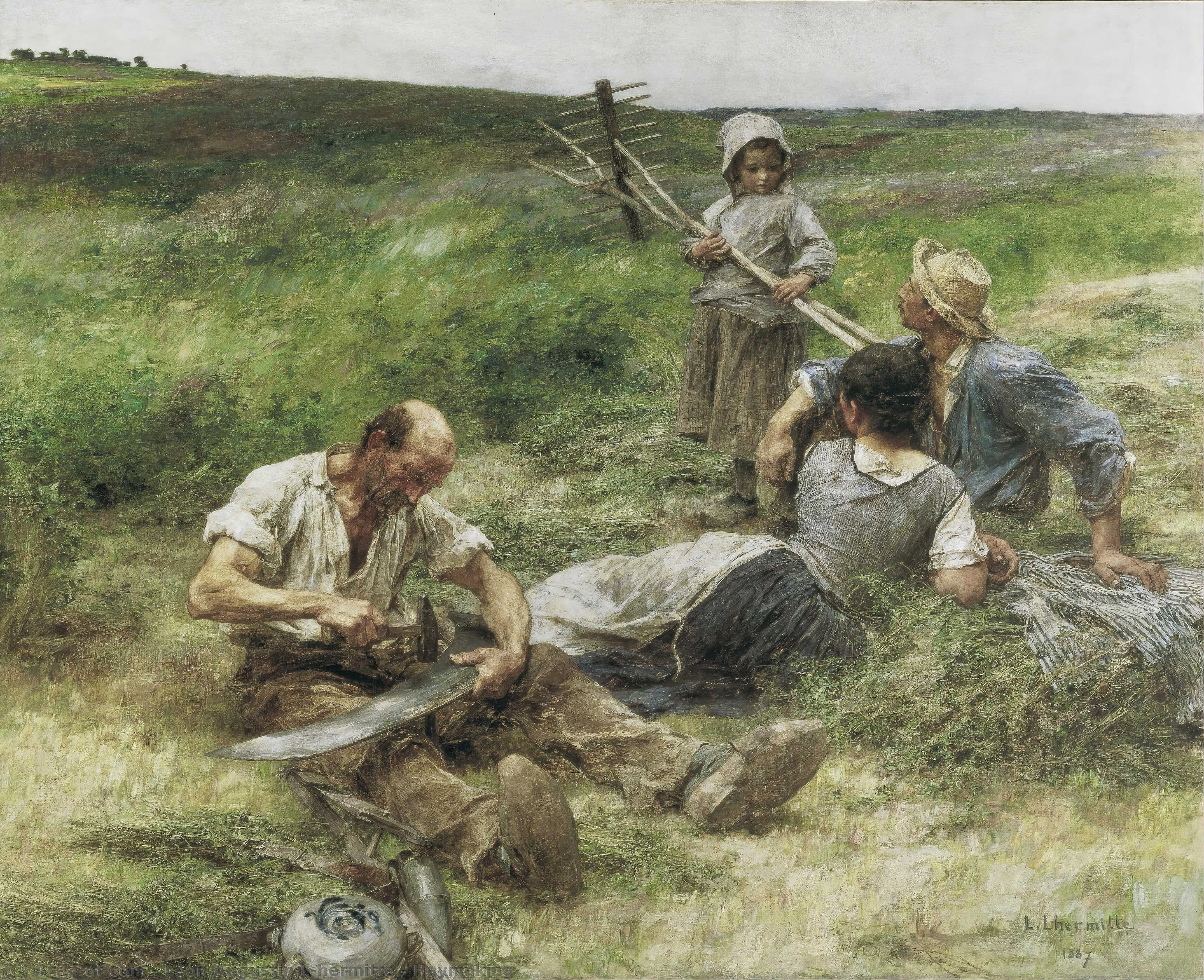 Order Oil Painting Replica Haymaking, 1887 by Léon Augustin L'hermitte (1844-1925, France) | ArtsDot.com