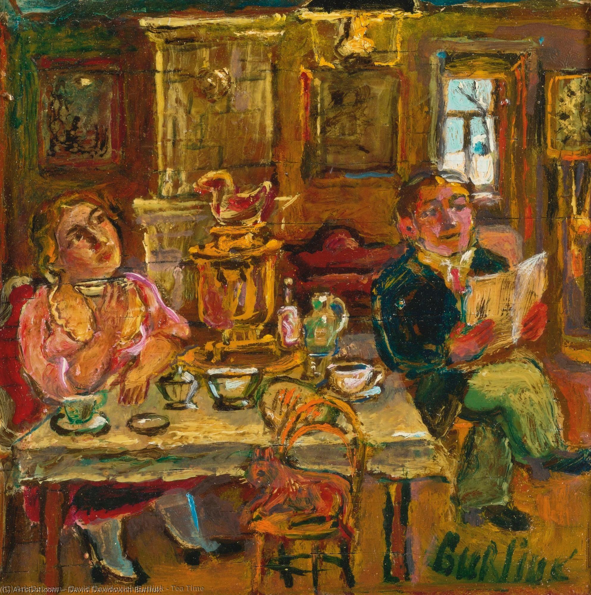 Order Paintings Reproductions Tea Time by David Davidovich Burliuk (Inspired By) (1882-1967) | ArtsDot.com