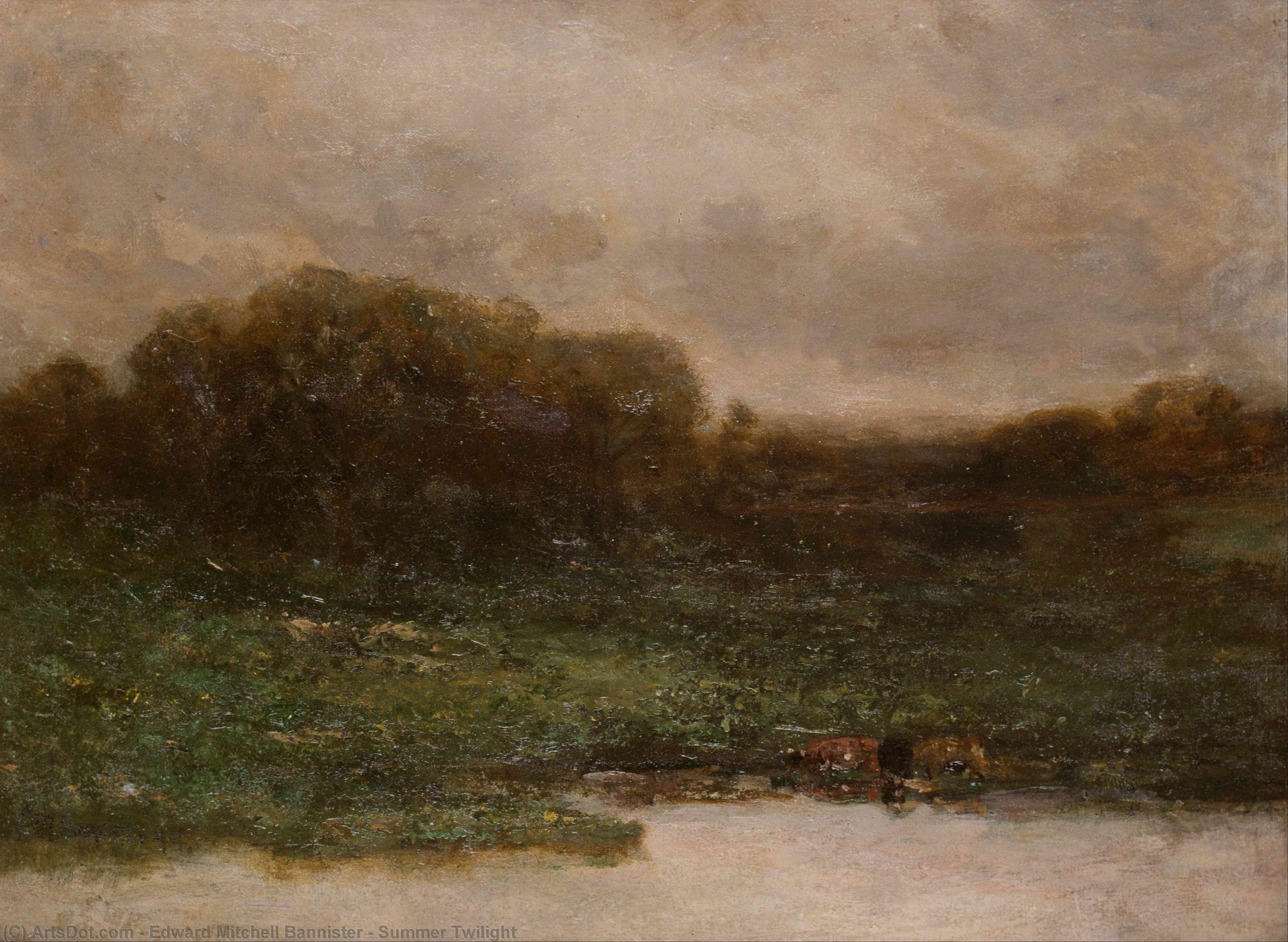 Order Oil Painting Replica Summer Twilight, 1899 by Edward Mitchell Bannister (1828-1901, Canada) | ArtsDot.com