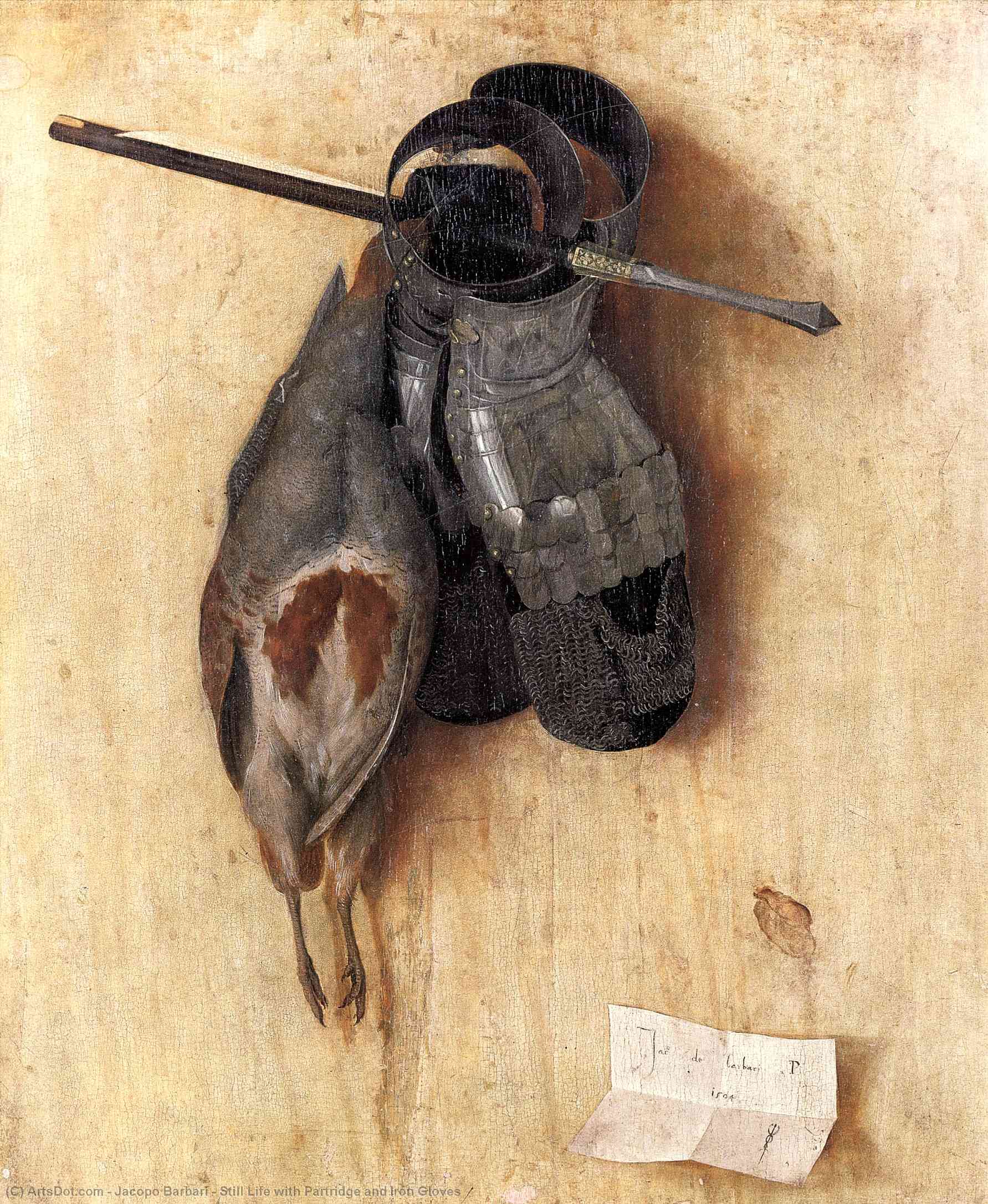 Buy Museum Art Reproductions Still Life with Partridge and Iron Gloves, 1504 by Jacopo Barbari (1460-1516) | ArtsDot.com