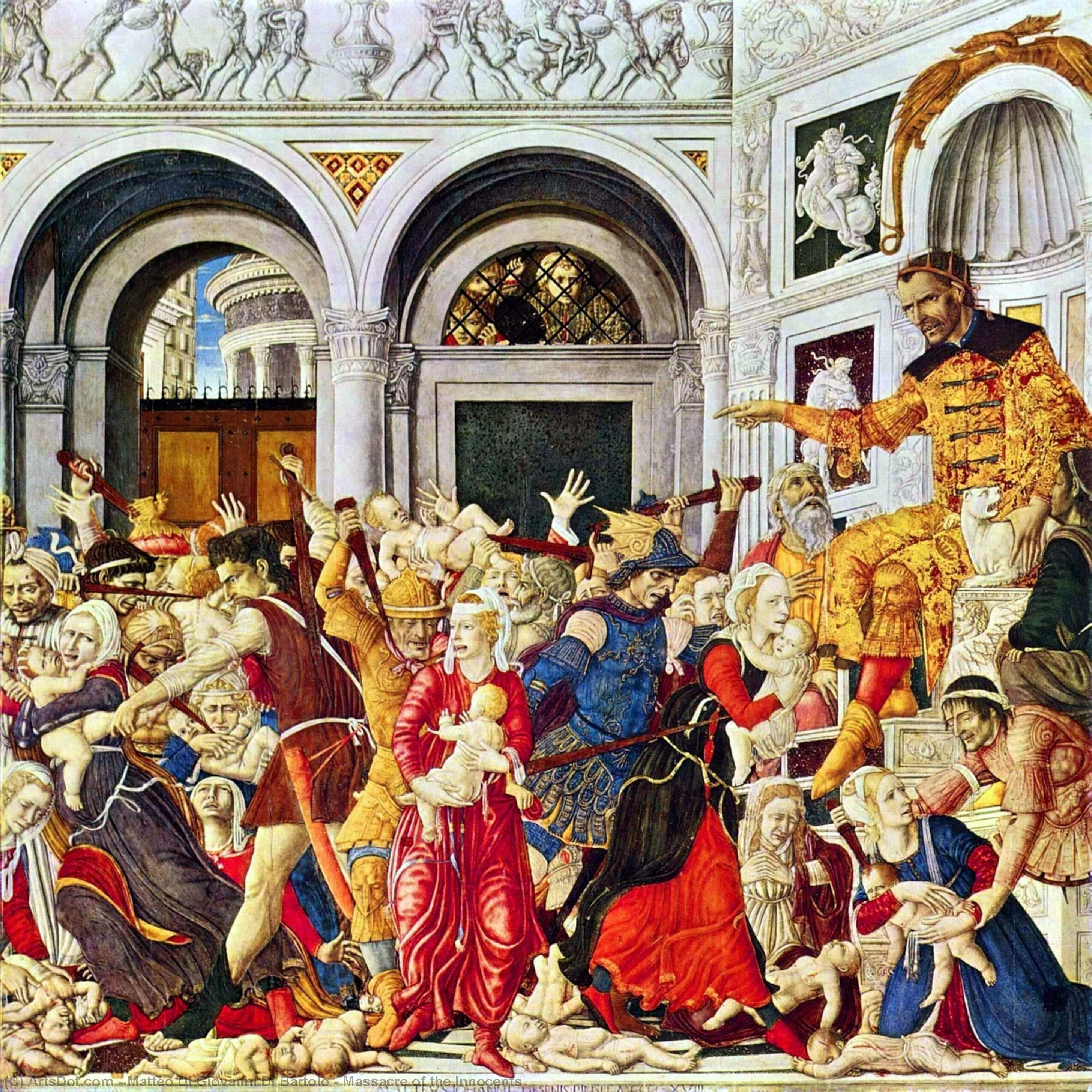 Order Paintings Reproductions Massacre of the Innocents, 1482 by Matteo Di Giovanni Di Bartolo (1435-1495) | ArtsDot.com