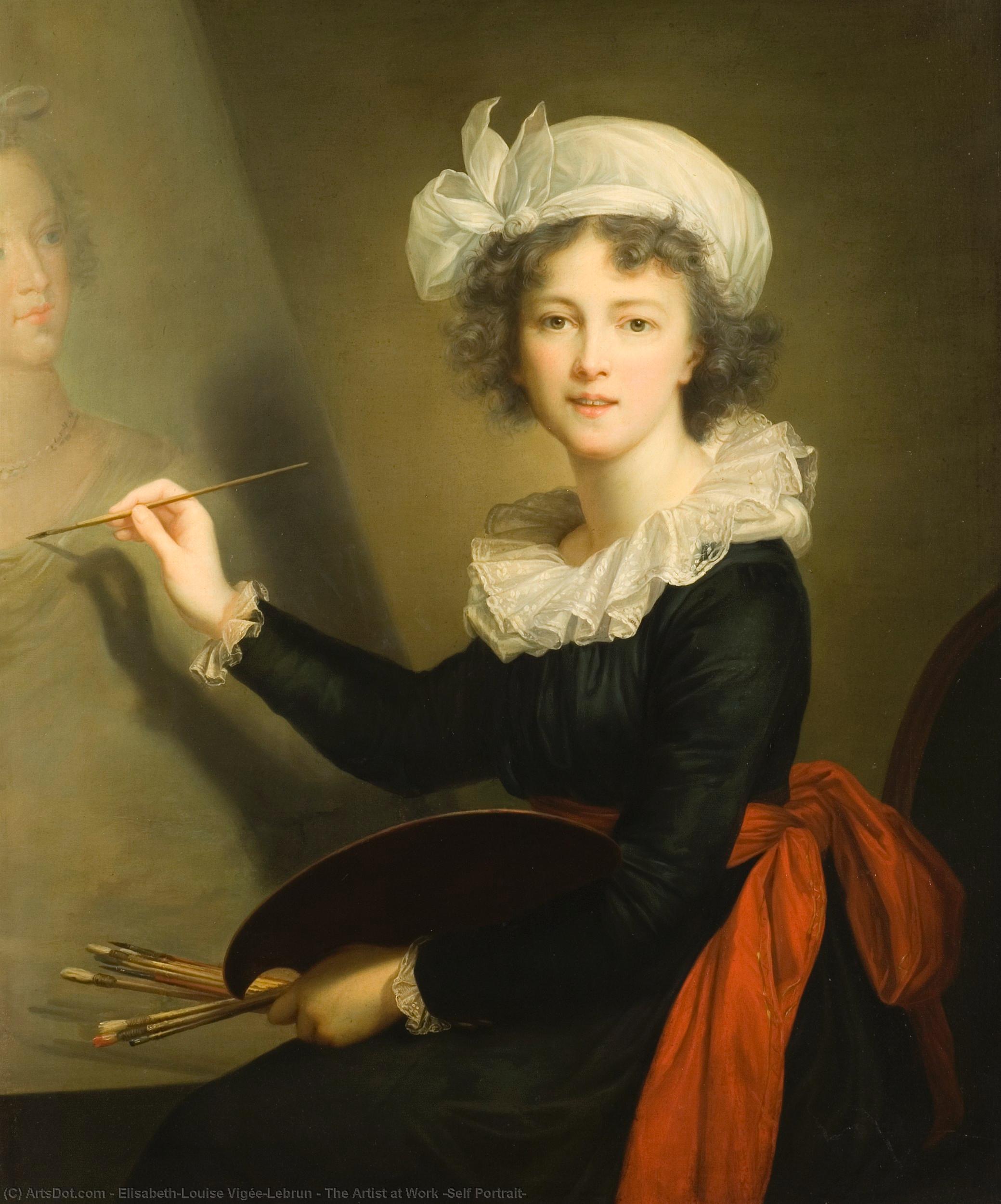 Buy Museum Art Reproductions The Artist at Work (Self Portrait), 1791 by Elisabeth-Louise Vigée-Lebrun | ArtsDot.com
