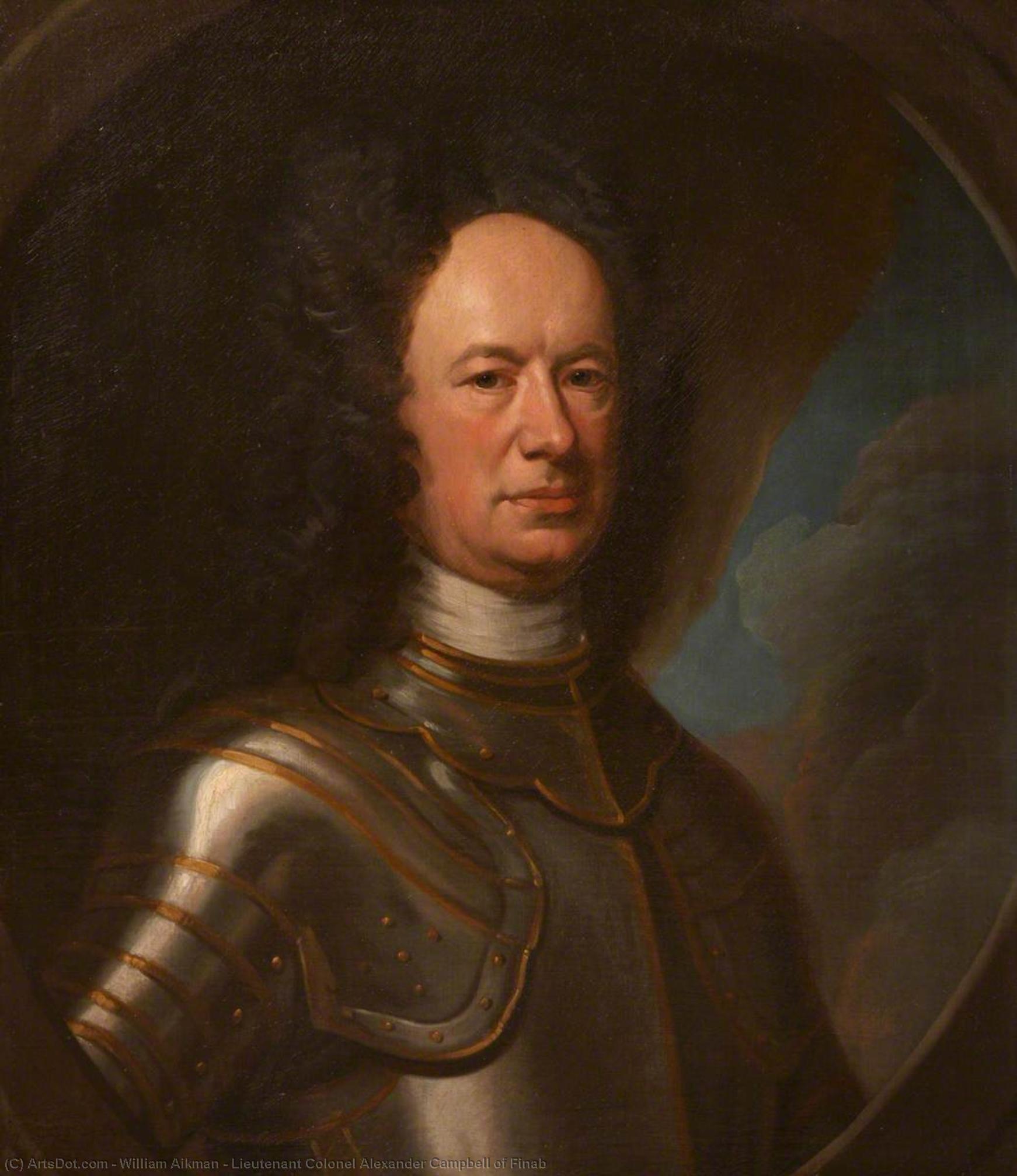 Order Paintings Reproductions Lieutenant Colonel Alexander Campbell of Finab, 1715 by William Aikman (1682-1731) | ArtsDot.com
