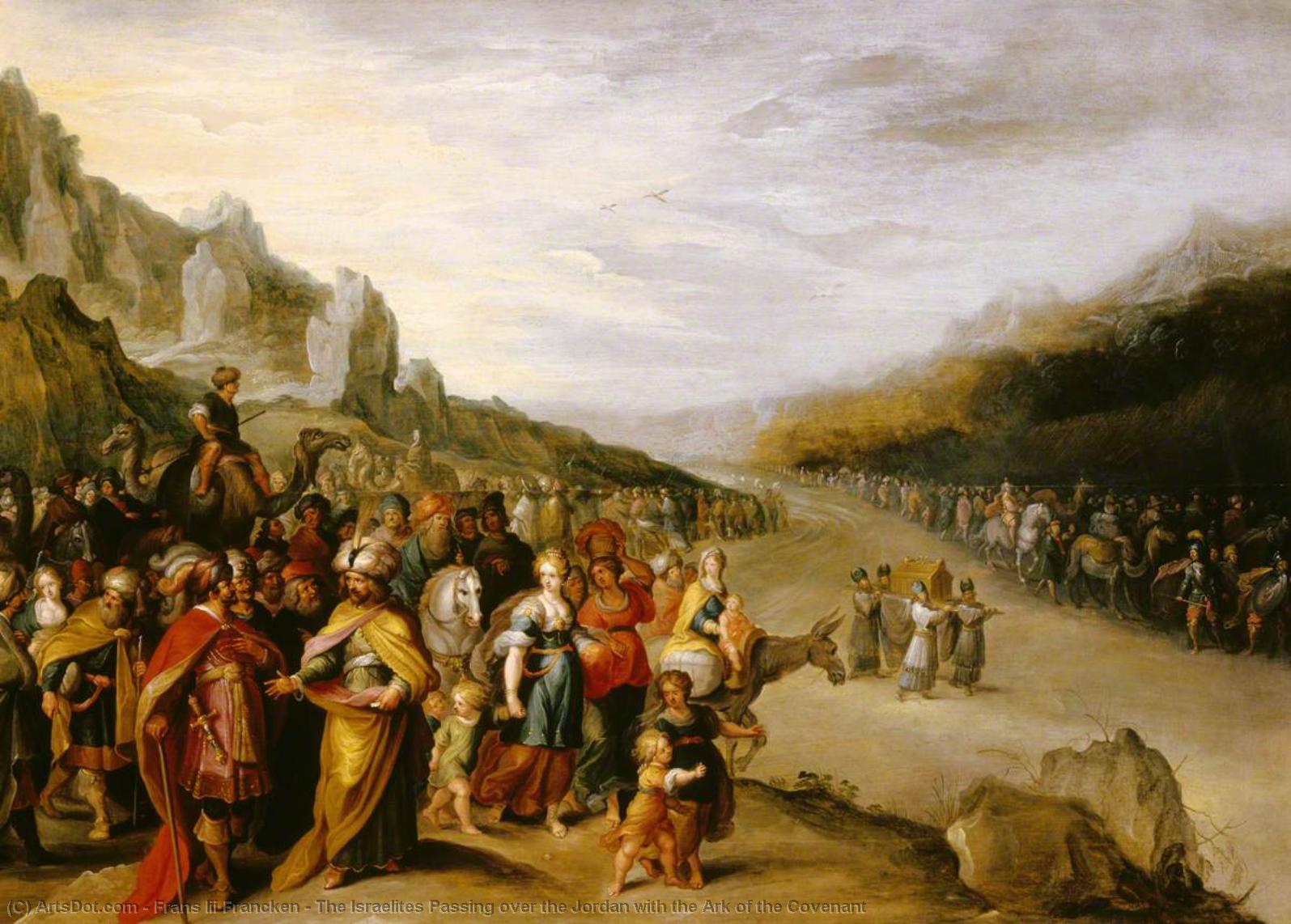 購入 美術館の複製、美術複製、絵画複製、美術館の品質プリント、美術品の複製、有名な絵画の複製、博物館の品質再現、キャンバスにアートプリント ヨルダンを通過するイスラエル人は、コベナントのアークで, 1640 バイ Frans Iii Francken (1581-1642, Belgium) | ArtsDot.com