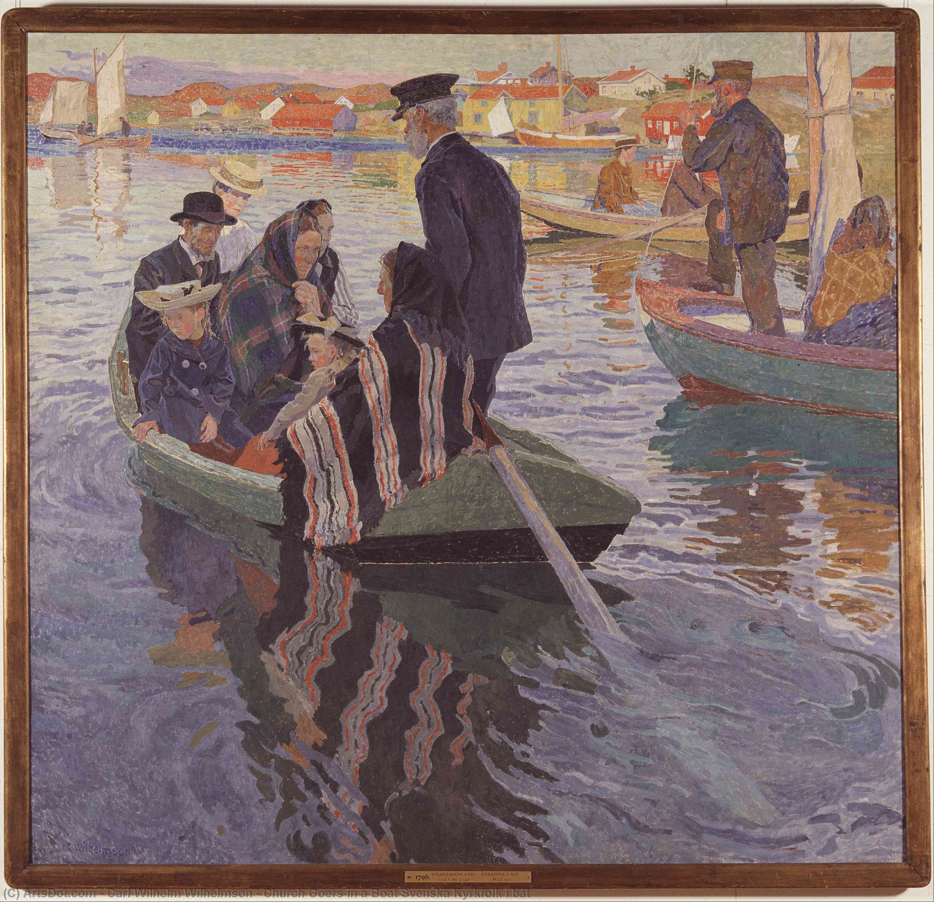 Order Paintings Reproductions Church Goers in a Boat Svenska Kyrkfolk i båt, 1909 by Carl Wilhelm Wilhelmson (1866-1928) | ArtsDot.com