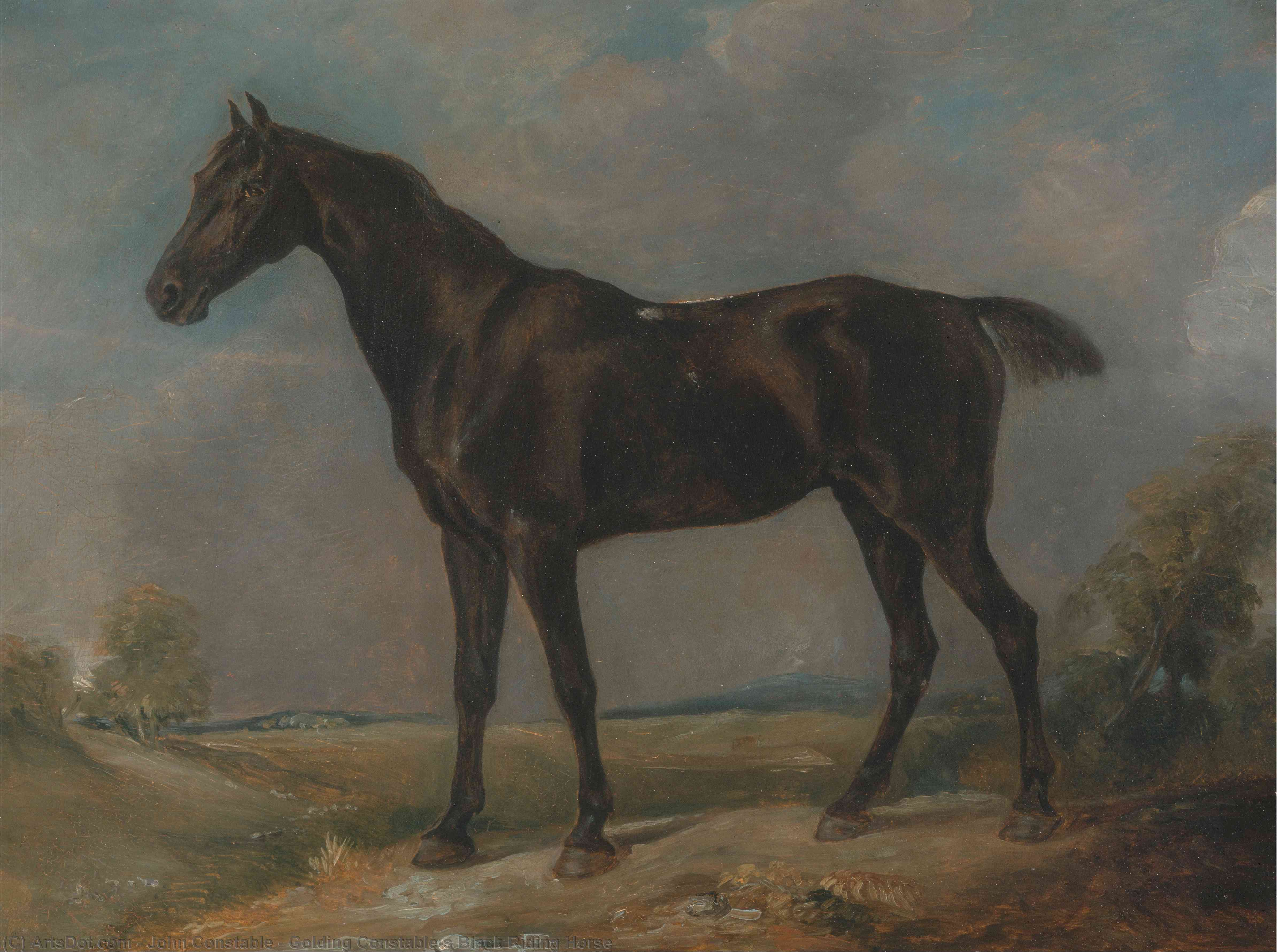 Buy Museum Art Reproductions Golding Constable`s Black Riding Horse, 1810 by John Constable (1776-1837, United Kingdom) | ArtsDot.com