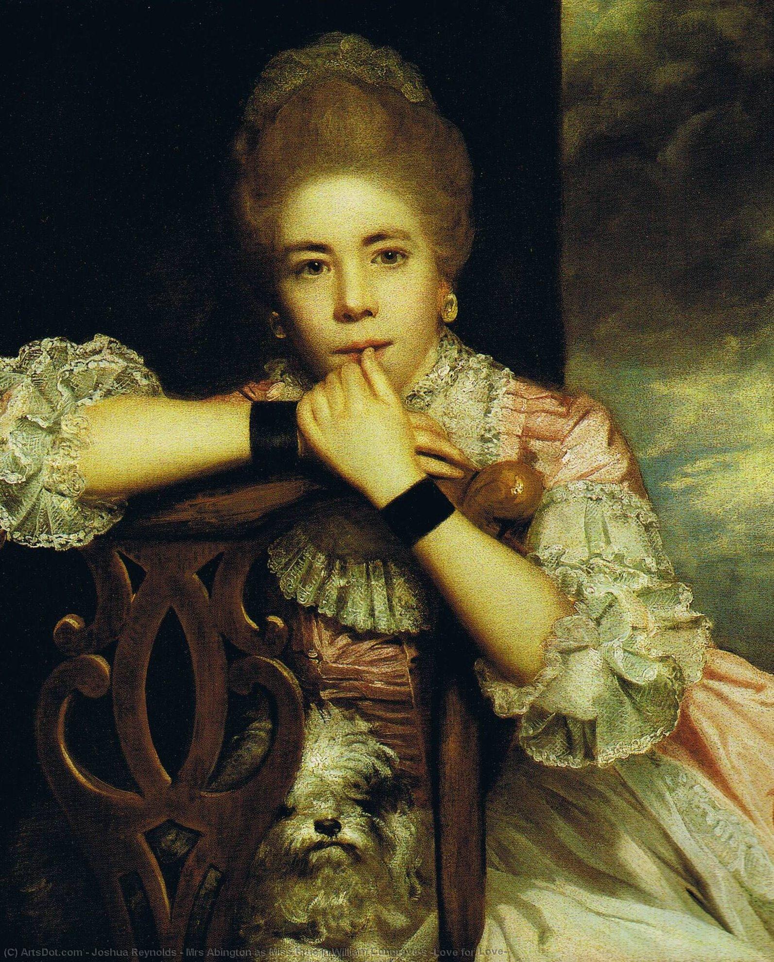 Order Oil Painting Replica Mrs Abington as Miss Prue in William Congreve`s `Love for Love`, 1771 by Joshua Reynolds | ArtsDot.com