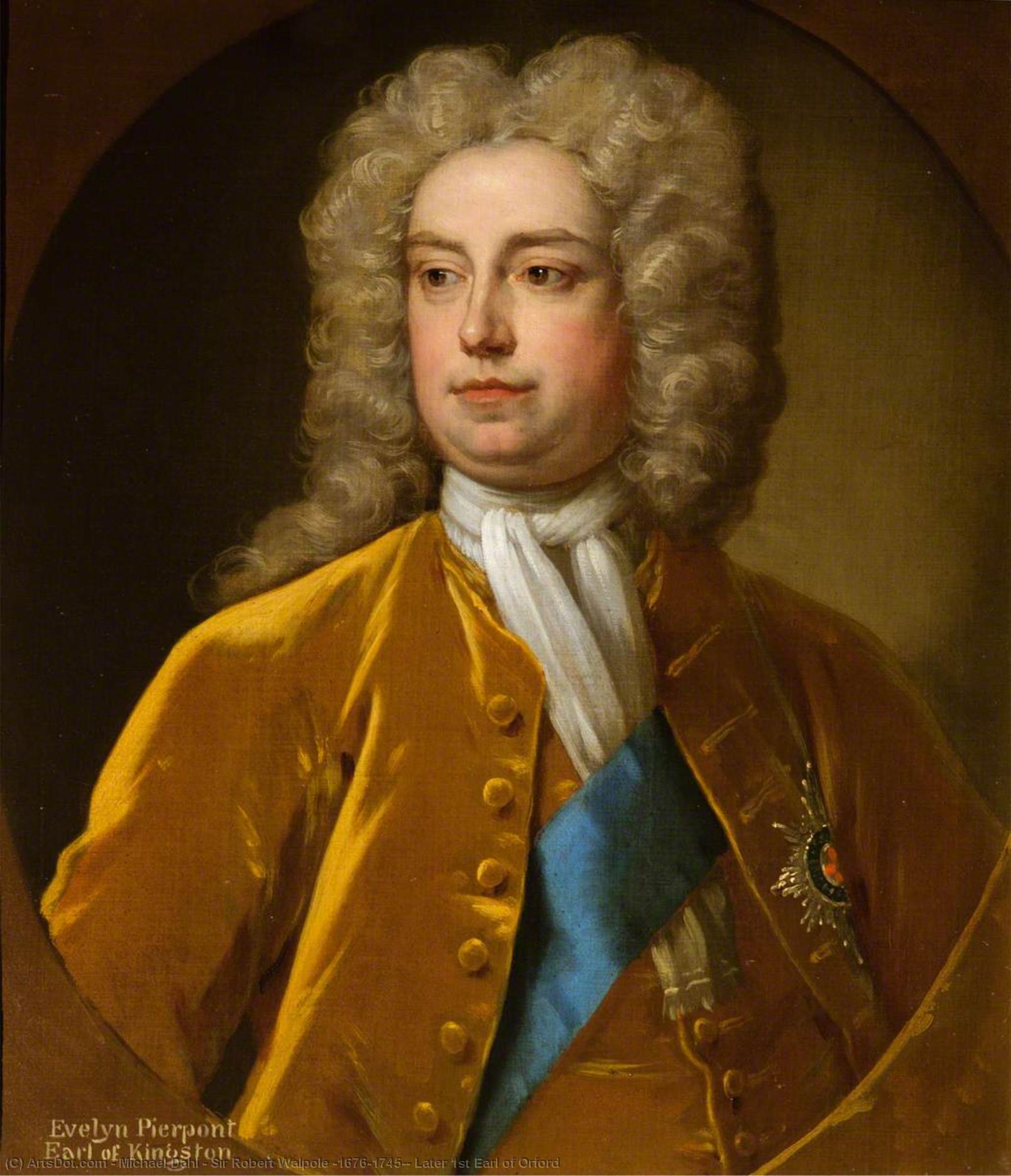 Order Paintings Reproductions Sir Robert Walpole (1676–1745), Later 1st Earl of Orford by Michael Dahl | ArtsDot.com