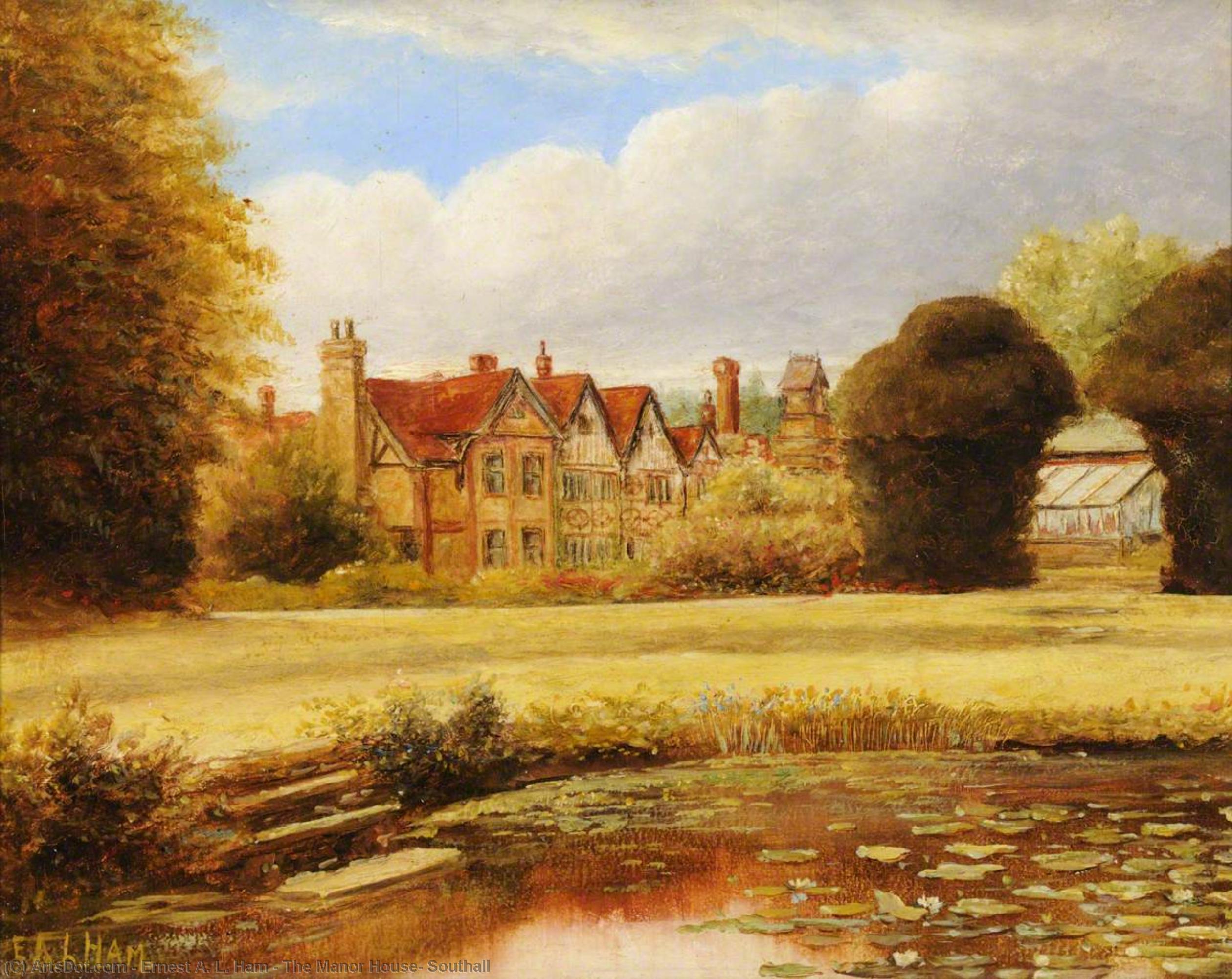 Order Art Reproductions The Manor House, Southall, 1900 by Ernest A. L. Ham (Inspired By) (1874-1958) | ArtsDot.com