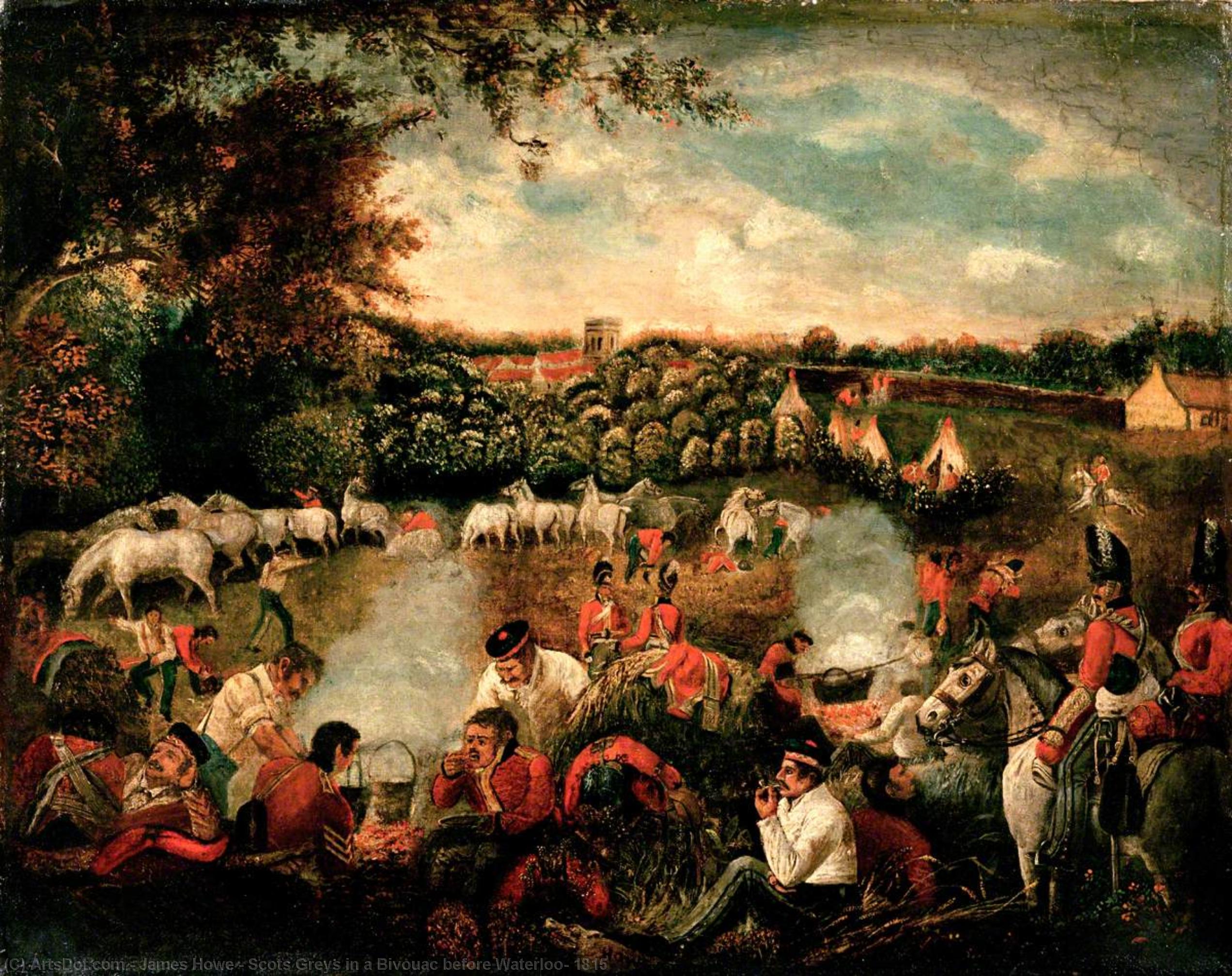 Waterloo、1815前のBivouacの灰色を Scots, 1815 バイ James Howe James Howe | ArtsDot.com