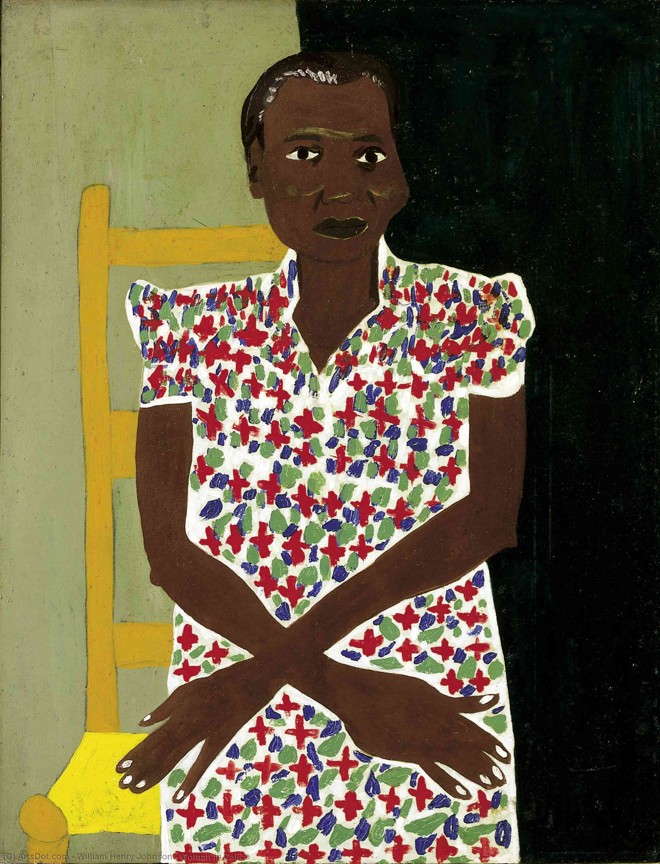 Buy Museum Art Reproductions Woman in Calico, 1944 by William Henry Johnson (Inspired By) (1901-1970, United States) | ArtsDot.com