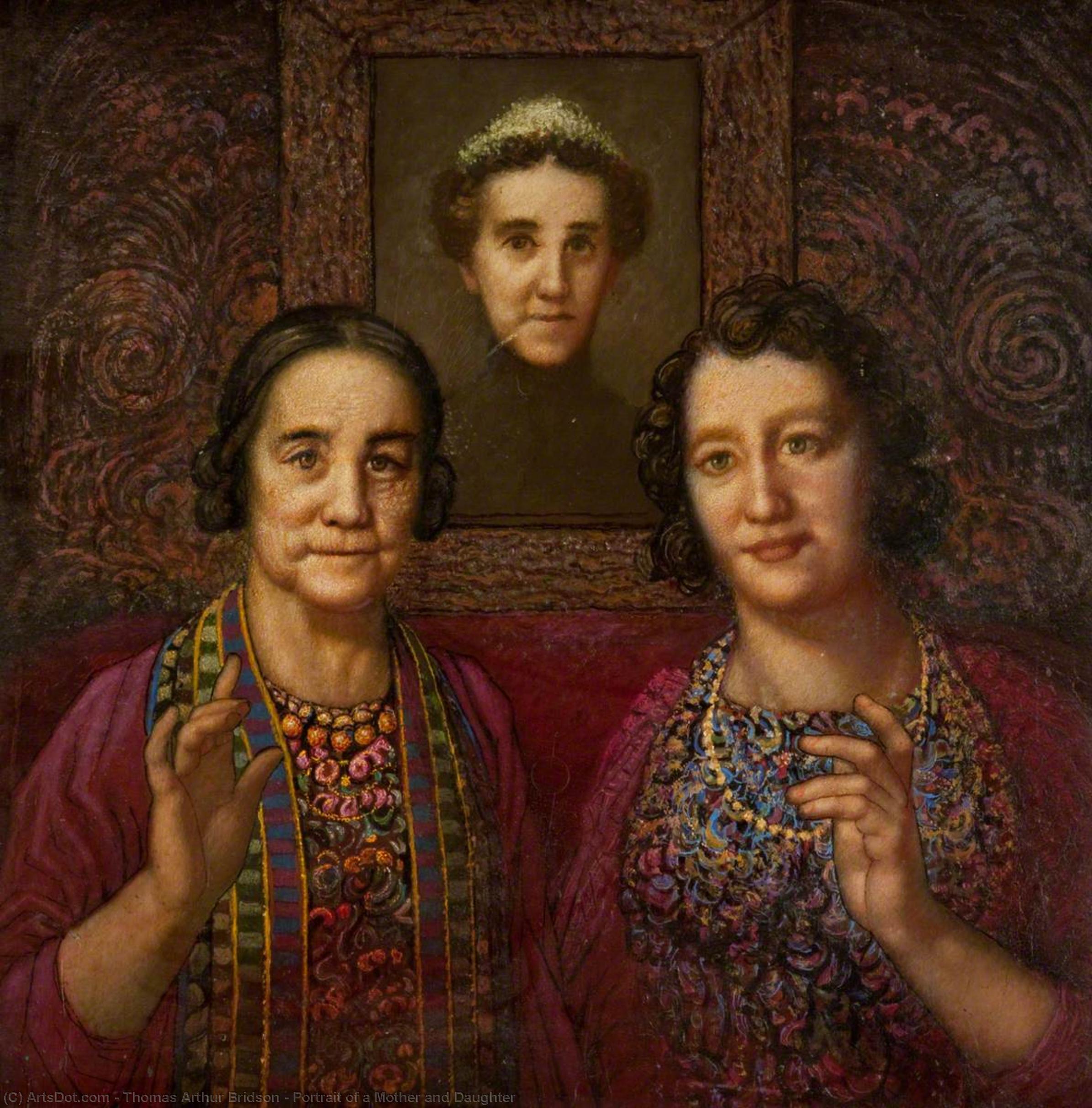 Buy Museum Art Reproductions Portrait of a Mother and Daughter by Thomas Arthur Bridson (Inspired By) (1860-1966) | ArtsDot.com