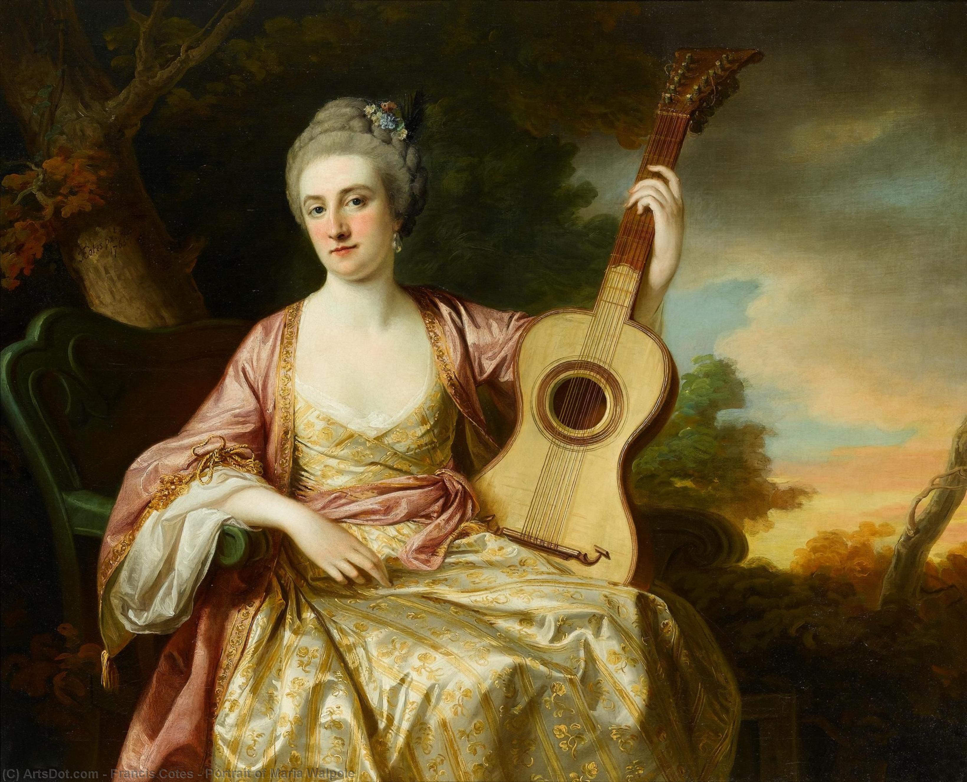 Order Art Reproductions Portrait of Maria Walpole, 1765 by Francis Cotes (1726-1770, United Kingdom) | ArtsDot.com