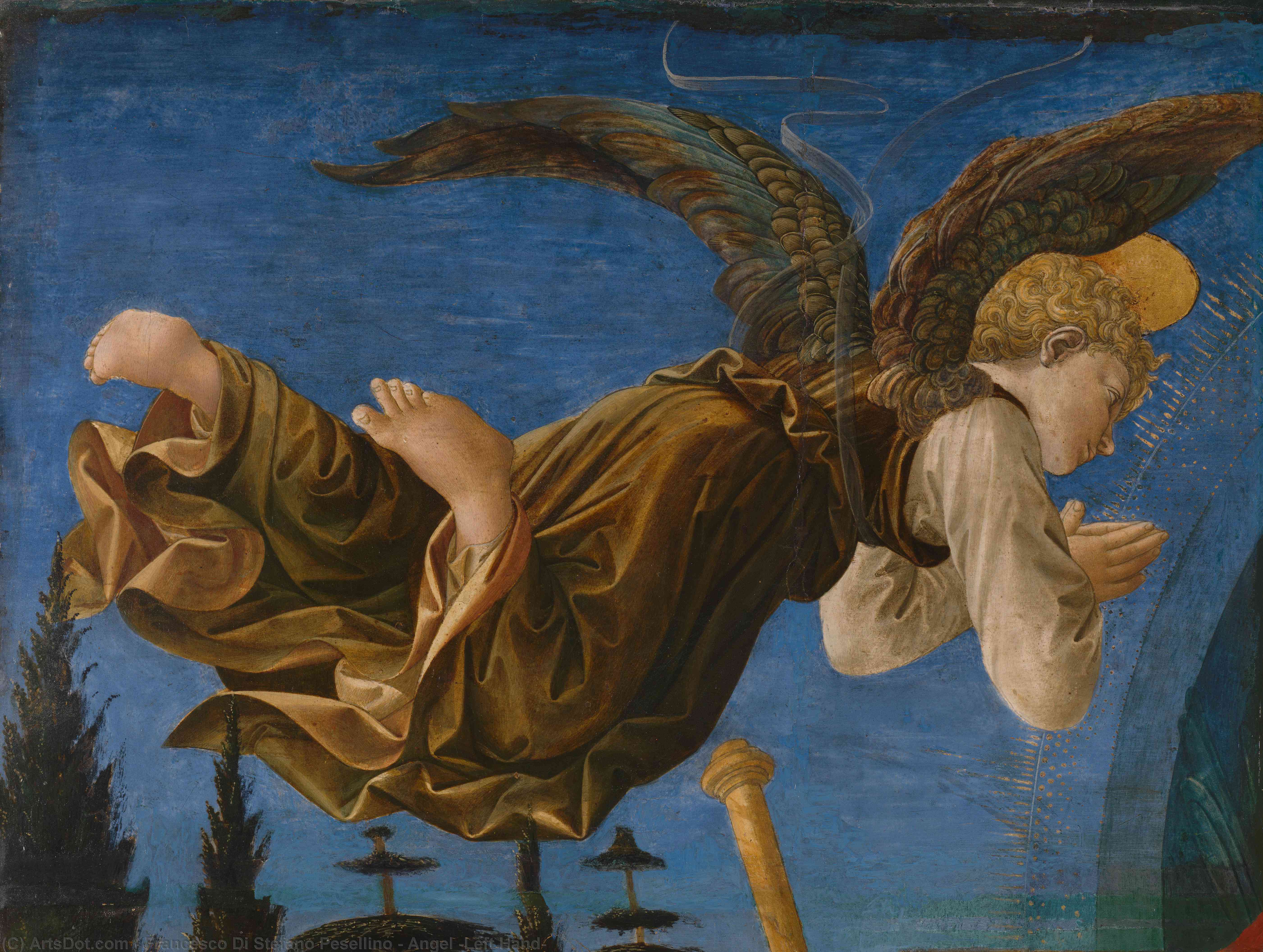 Order Artwork Replica Angel (Left Hand), 1455 by Francesco Di Stefano Pesellino (1422-1457) | ArtsDot.com