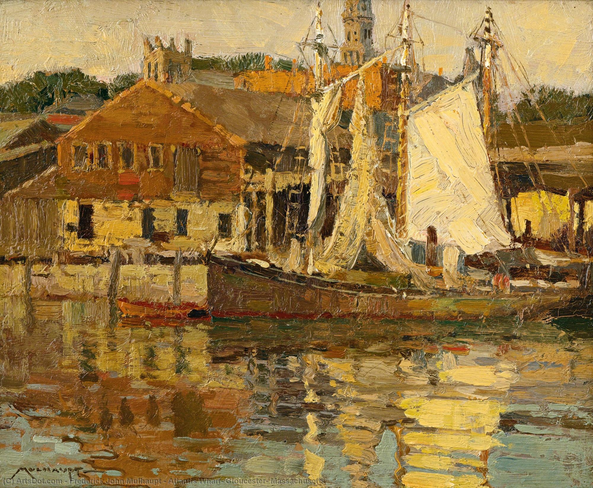 Buy Museum Art Reproductions Atlantis Wharf, Gloucester, Massachusetts by Frederick John Mulhaupt (1871-1938) | ArtsDot.com