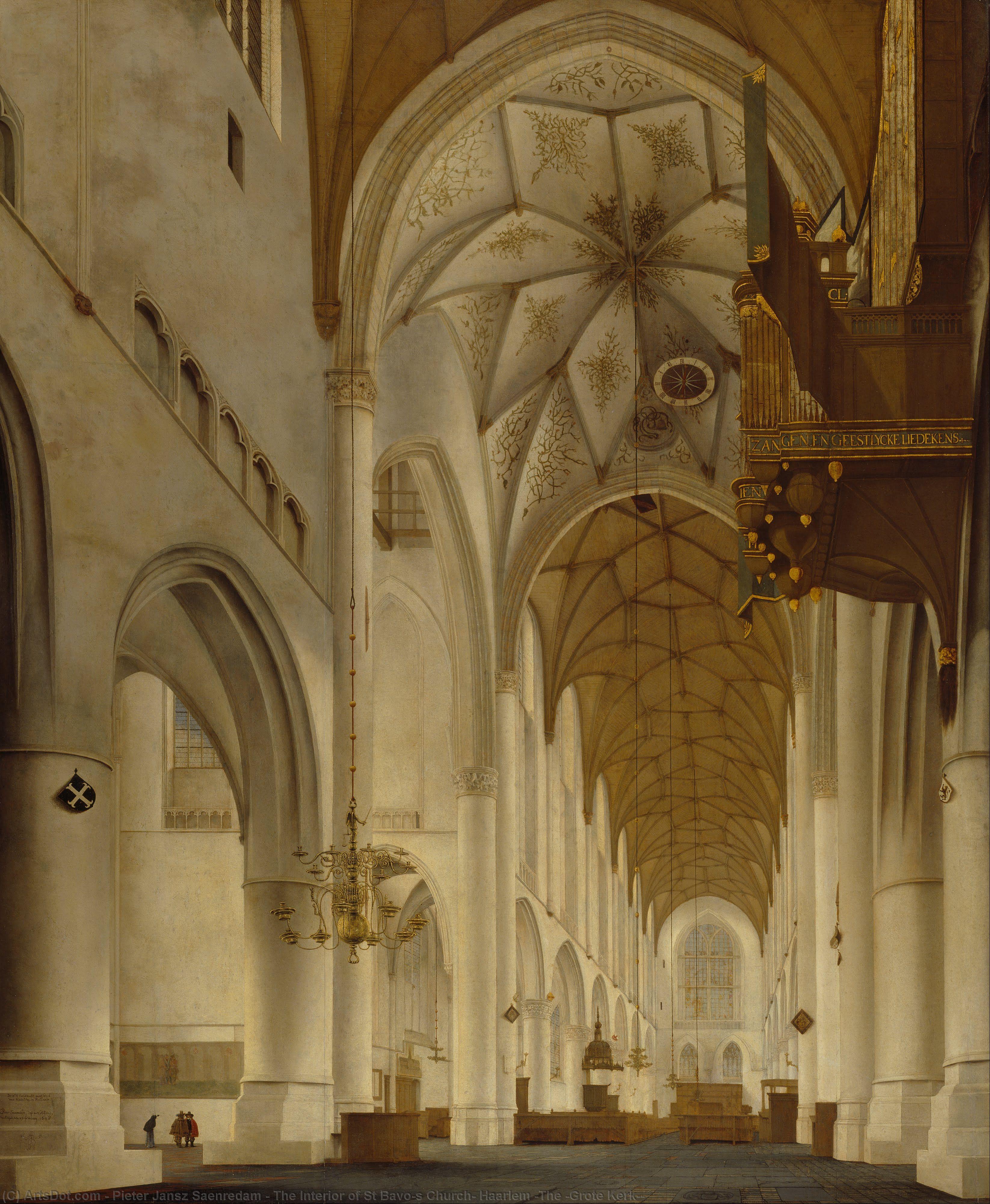 Order Oil Painting Replica The Interior of St Bavo`s Church, Haarlem (The `Grote Kerk`), 1648 by Pieter Jansz Saenredam (1597-1665, Netherlands) | ArtsDot.com