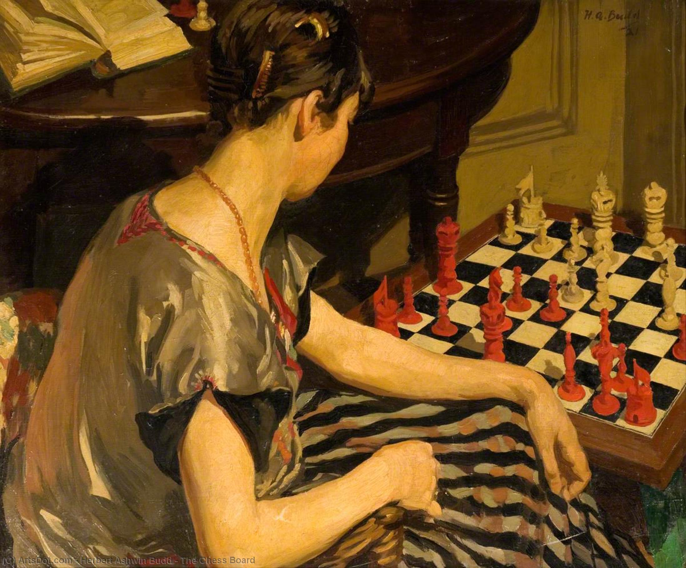 Order Paintings Reproductions The Chess Board, 1927 by Herbert Ashwin Budd (1881-1950) | ArtsDot.com