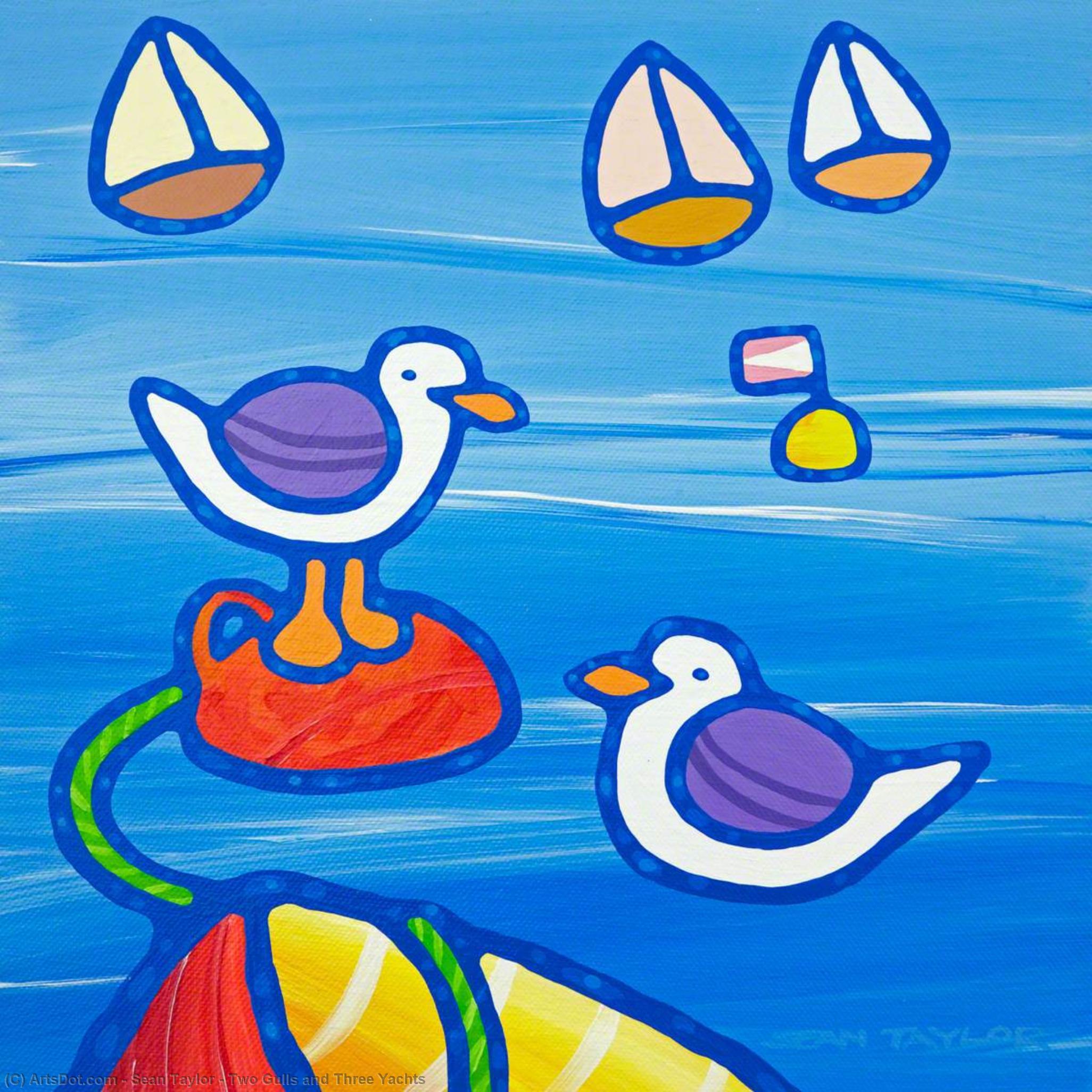 Two Gulls and Three Yachts, 2008 by Sean Taylor Sean Taylor | ArtsDot.com