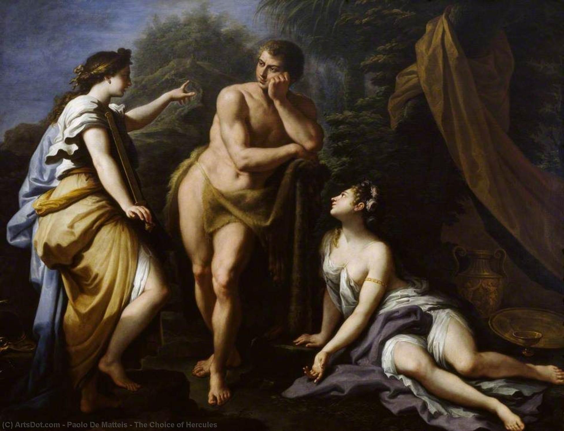 Buy Museum Art Reproductions The Choice of Hercules, 1712 by Paolo De Matteis | ArtsDot.com