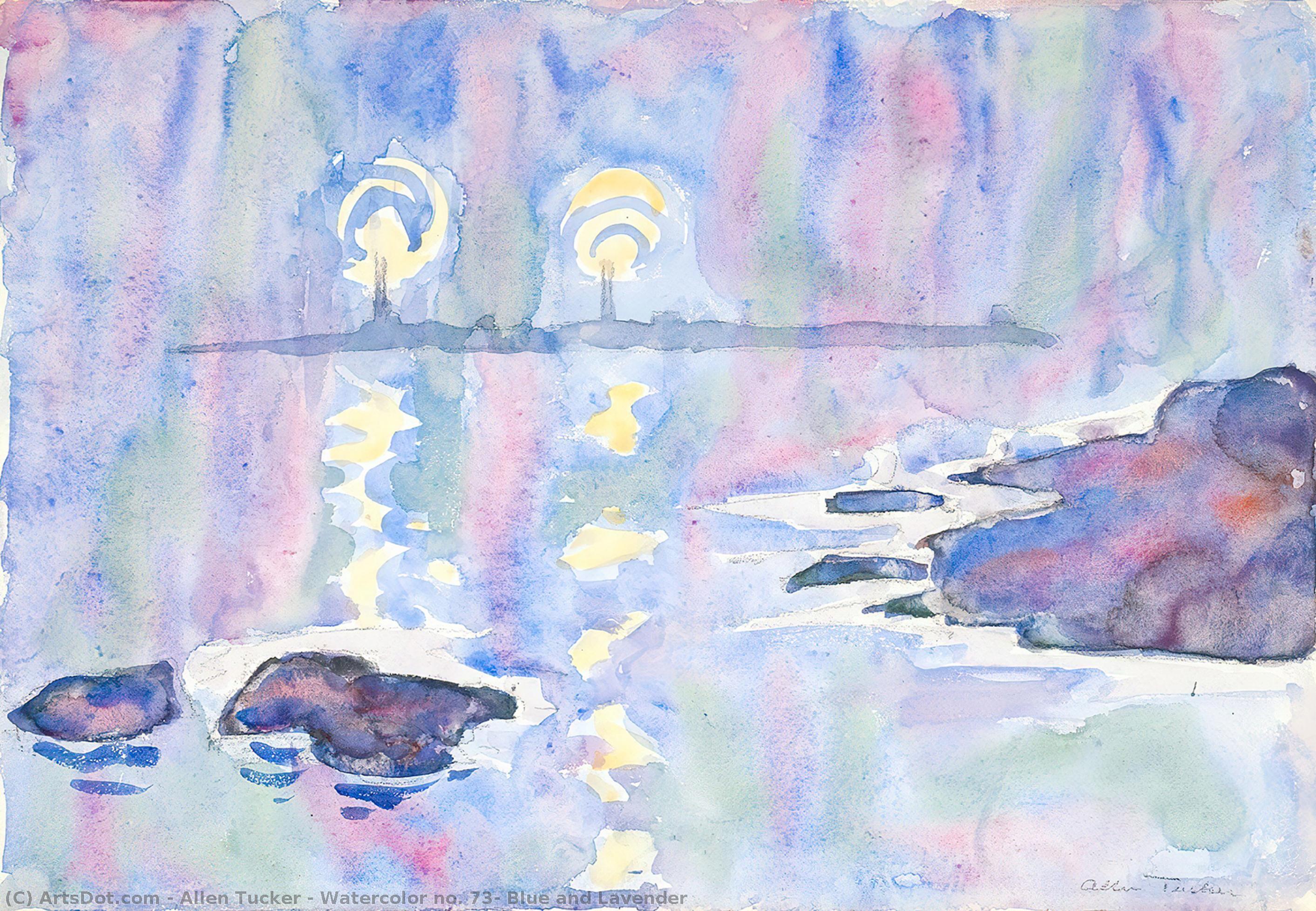 Buy Museum Art Reproductions Watercolor no. 73, Blue and Lavender, 1928 by Allen Tucker (1866-1939, United States) | ArtsDot.com