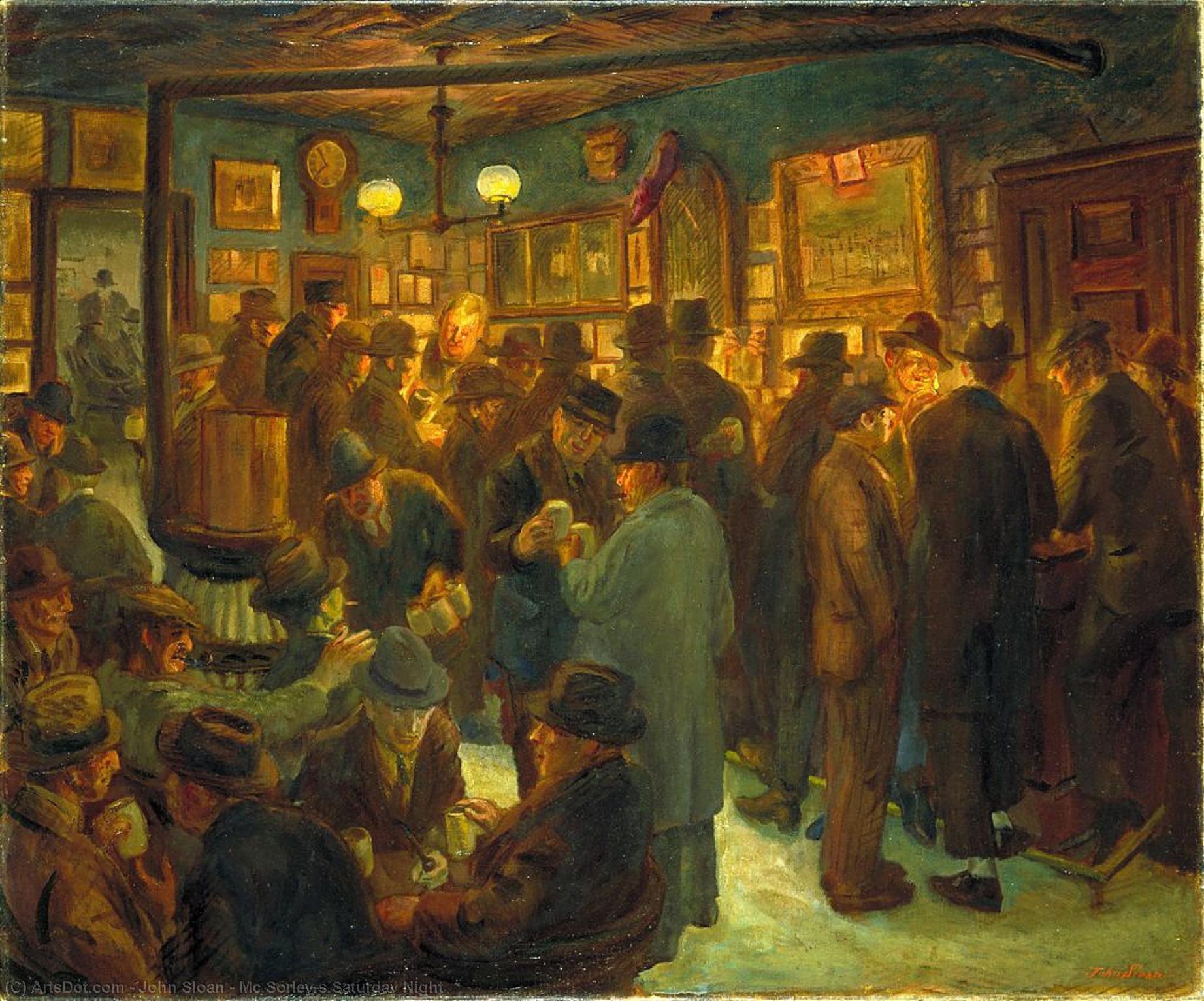 Ordinare Riproduzioni D'arte Il sabato sera di Mc Sorley, 1945 di John Sloan (1871-1951, United States) | ArtsDot.com