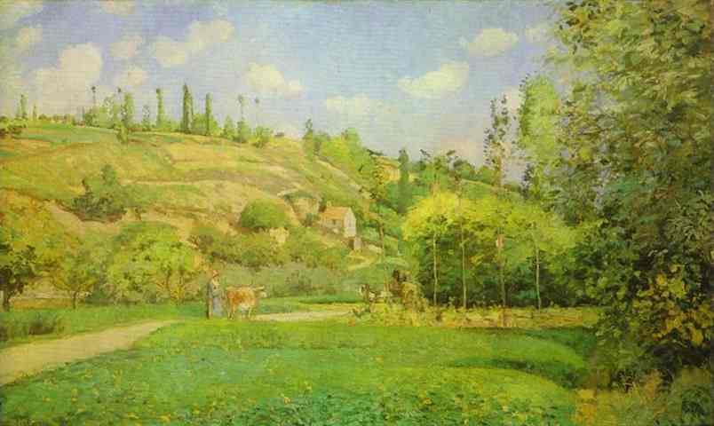 Order Art Reproductions A Cowherd at Pontoise by Camille Pissarro (1830-1903, United States) | ArtsDot.com
