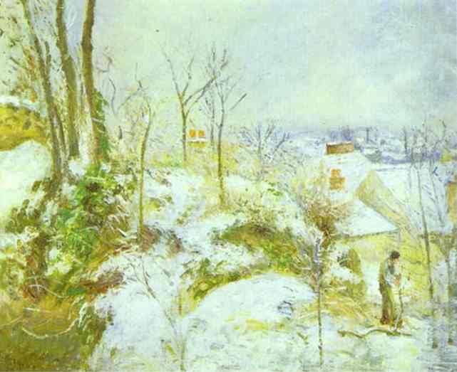 Order Oil Painting Replica Cottage at Pontoise in the Snow, 1879 by Camille Pissarro (1830-1903, United States) | ArtsDot.com