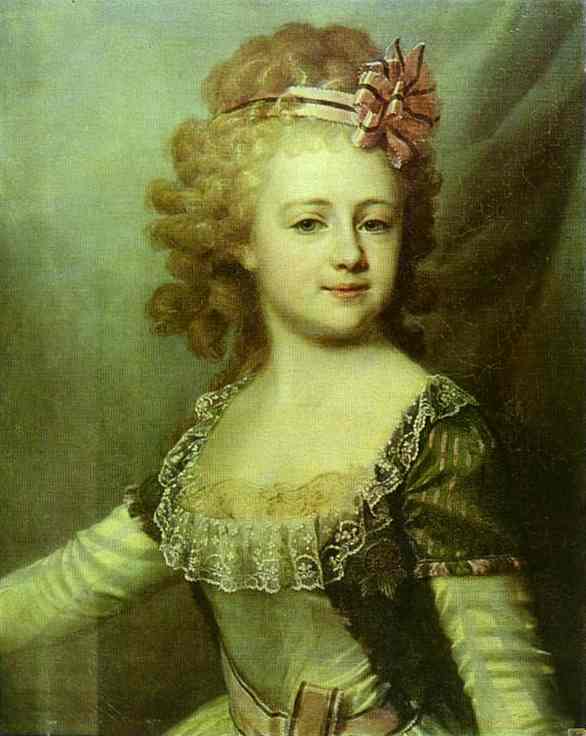 Order Oil Painting Replica Portrait of Grand Duchess Alexandra Pavlovna as a Child by Dmitry Grigoryevich Levitsky (1735-1822, Ukraine) | ArtsDot.com