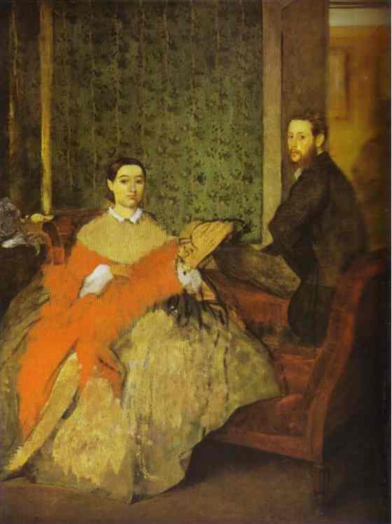 Buy Museum Art Reproductions Portrait of Edmondo and Thérèse Morbilli by Edgar Degas (1834-1917, France) | ArtsDot.com