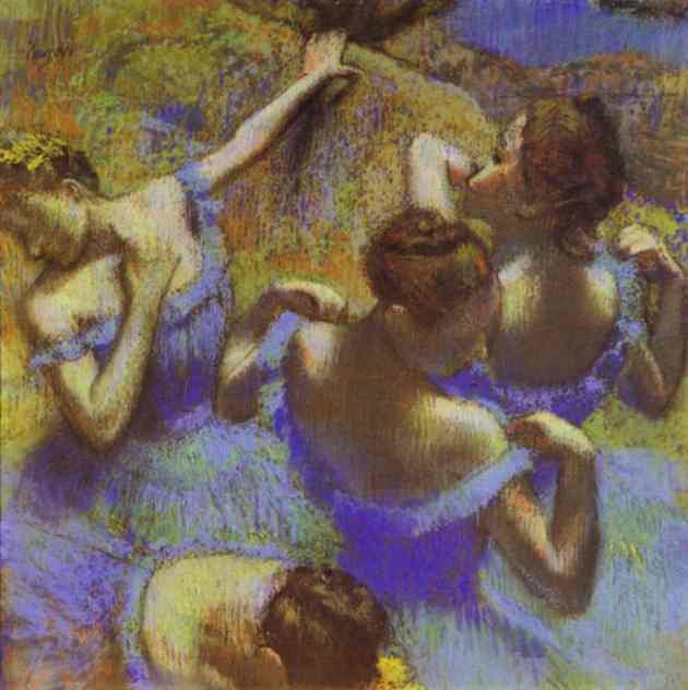 Order Art Reproductions The Blue Dancers by Edgar Degas (1834-1917, France) | ArtsDot.com