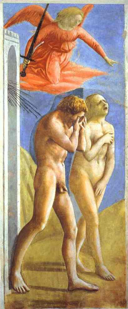 Order Paintings Reproductions The Expulsion from Paradise by Masaccio (Ser Giovanni, Mone Cassai) (1401-1429, Italy) | ArtsDot.com