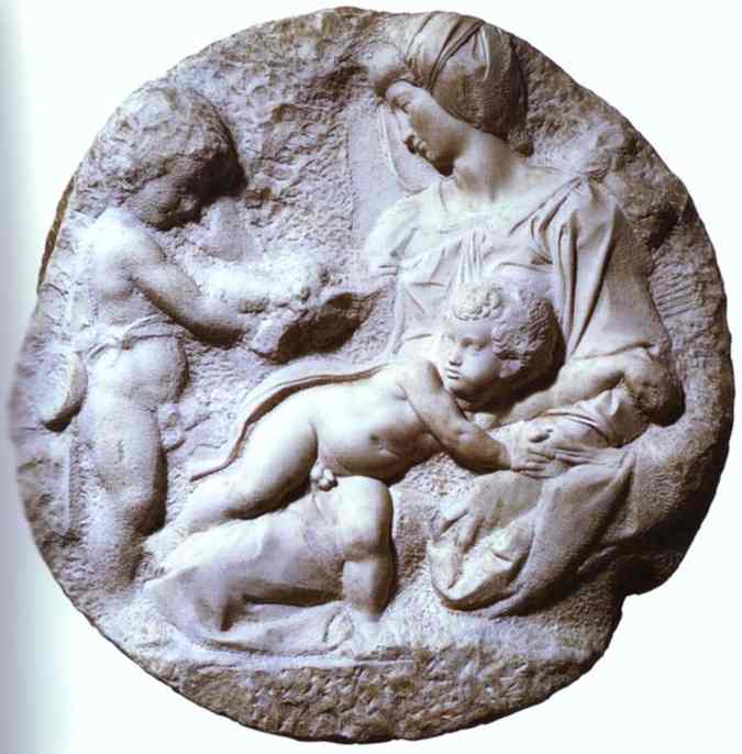 Buy Museum Art Reproductions Tondo Taddei by Michelangelo Buonarroti (1475-1564, Italy) | ArtsDot.com