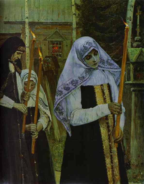 Order Paintings Reproductions Taking the Vei by Mikhail Nesterov (1862-1942, Russia) | ArtsDot.com