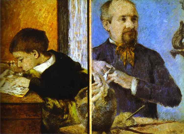 Order Paintings Reproductions Aube the Sculptor and His Son by Paul Gauguin (1848-1903, France) | ArtsDot.com