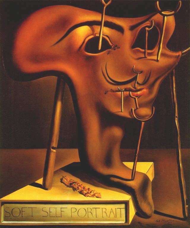 Order Oil Painting Replica Soft Self-portrait with Grilled Bacon, 1941 by Salvador Dali (Inspired By) (1904-1989, Spain) | ArtsDot.com
