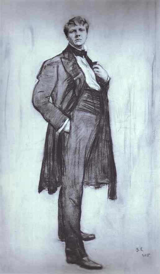 Buy Museum Art Reproductions Portrait of Fedor Shalyapin by Valentin Alexandrovich Serov (1865-1911, Russia) | ArtsDot.com