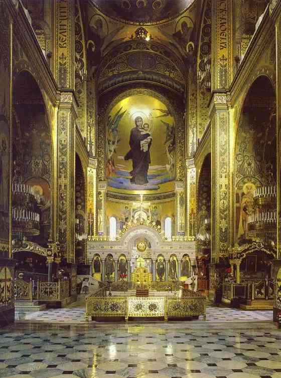 Order Oil Painting Replica Interior of the Cathedral of St. Vladimir, Kiev, View of the apse by Victor Vasnetsov (1848-1926, Russia) | ArtsDot.com