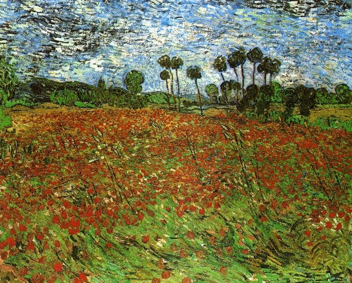 Order Oil Painting Replica Field with Poppies, 1889 by Vincent Van Gogh (1853-1890, Netherlands) | ArtsDot.com