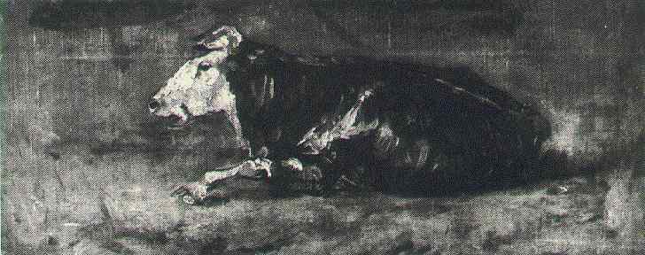 Buy Museum Art Reproductions Lying Cow 2 by Vincent Van Gogh (1853-1890, Netherlands) | ArtsDot.com