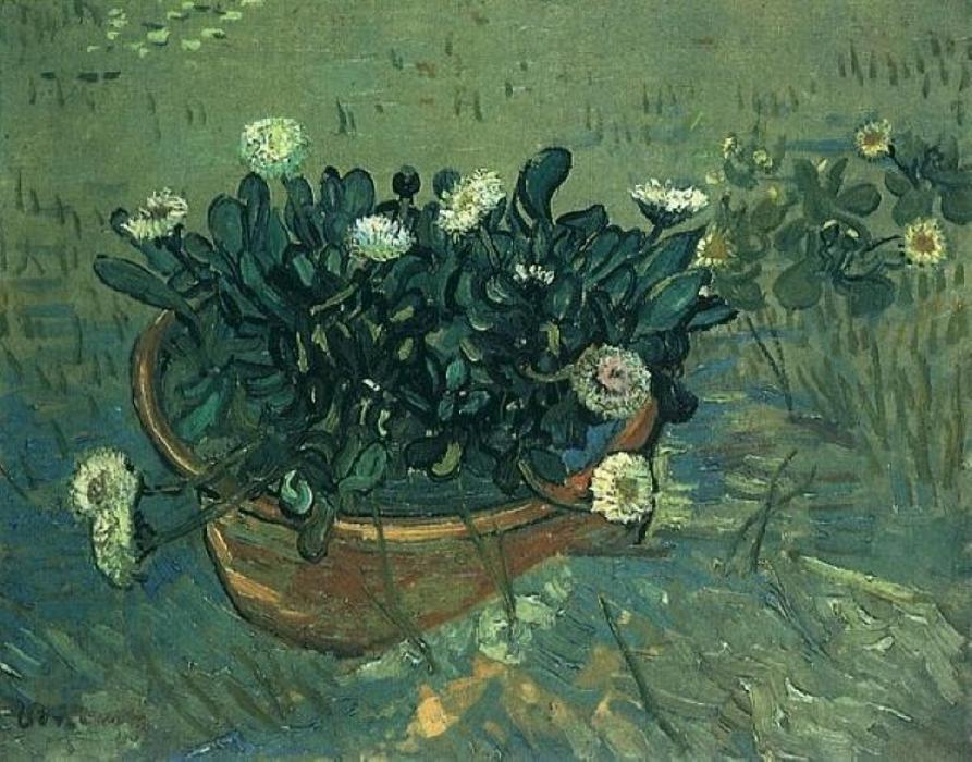 Order Oil Painting Replica Still Life Bowl with Daisies, 1888 by Vincent Van Gogh (1853-1890, Netherlands) | ArtsDot.com