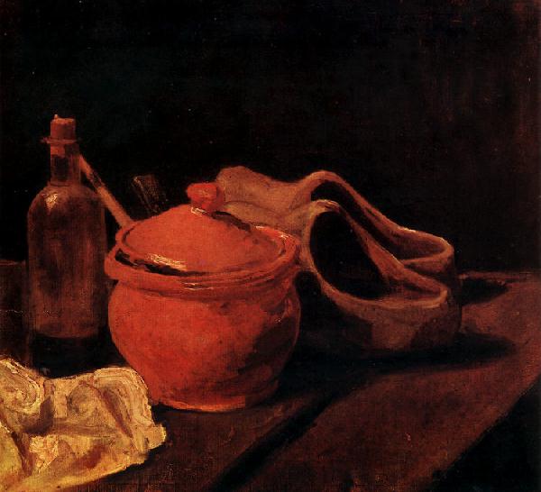 Order Paintings Reproductions Still Life with Earthenware, Bottle and Clogs by Vincent Van Gogh (1853-1890, Netherlands) | ArtsDot.com