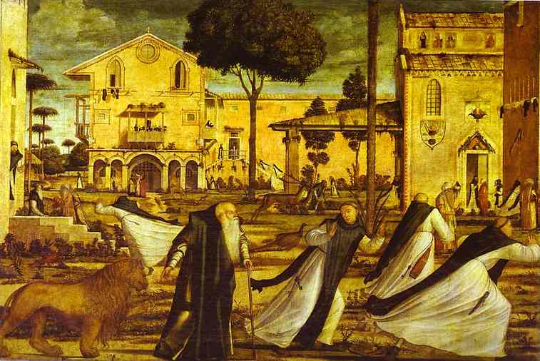 Order Oil Painting Replica St. Jerome Leads the Lion into the Monastery by Vittore Carpaccio (1465-1526, Italy) | ArtsDot.com