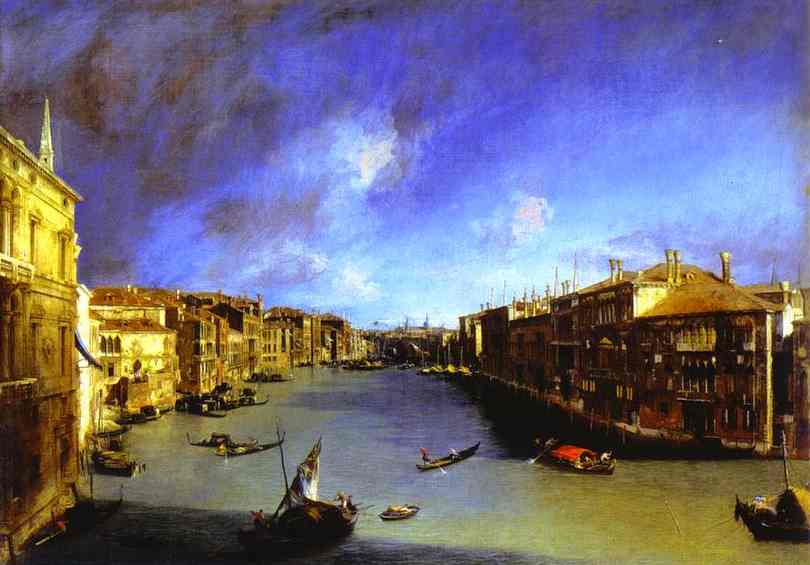 Buy Museum Art Reproductions Grand Canal Viewed from Palazzo Balbi by Giovanni Antonio Canal (Canaletto) (1730-1768, Italy) | ArtsDot.com