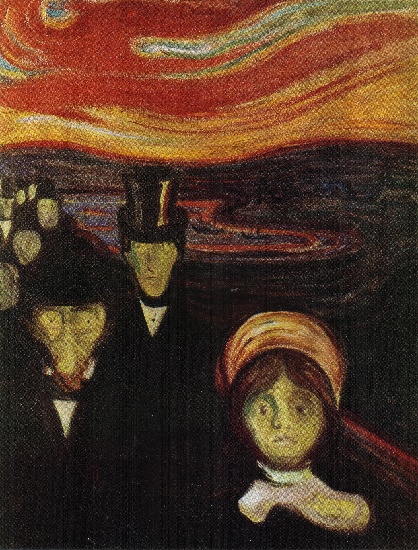 Buy Museum Art Reproductions Anxiety, 1894 by Edvard Munch (1863-1944, Sweden) | ArtsDot.com